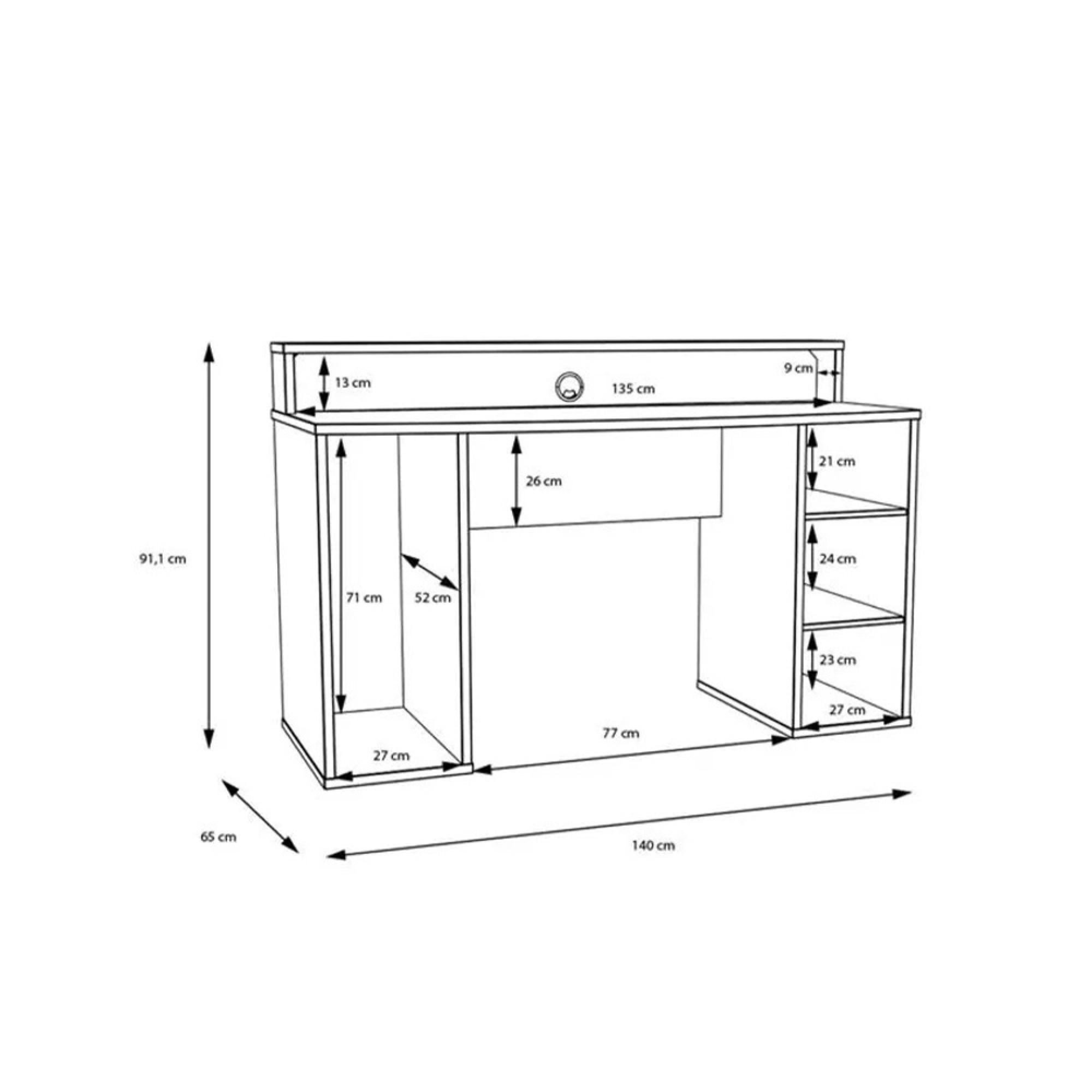Tezaur Gaming Desk - Black