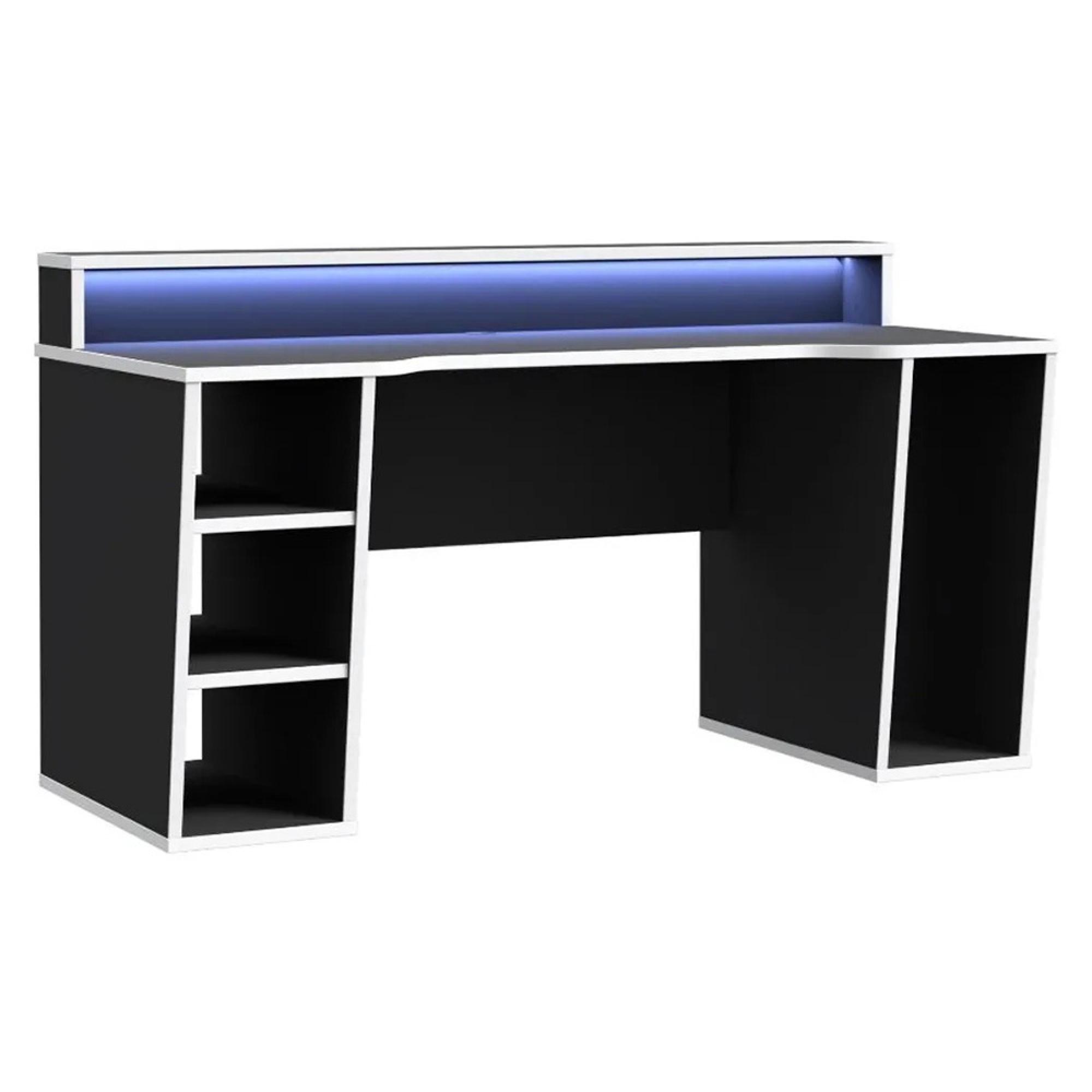 Tezaur Gaming Desk - LED Light - Black