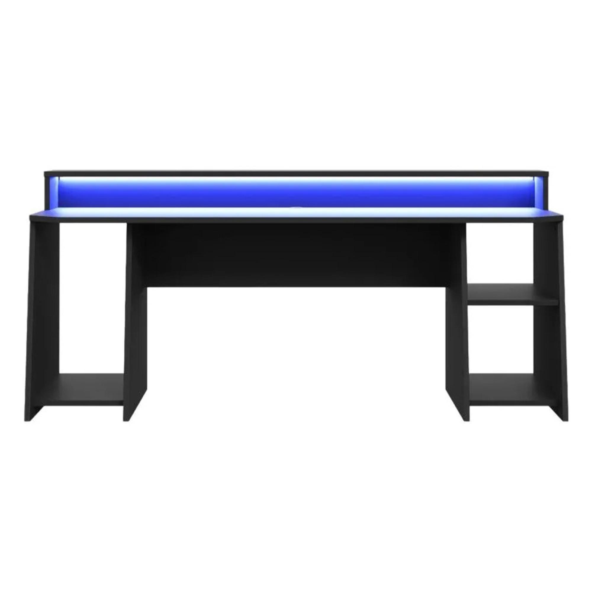 Tezaur Gaming Desk - LED Light - Black and Blue