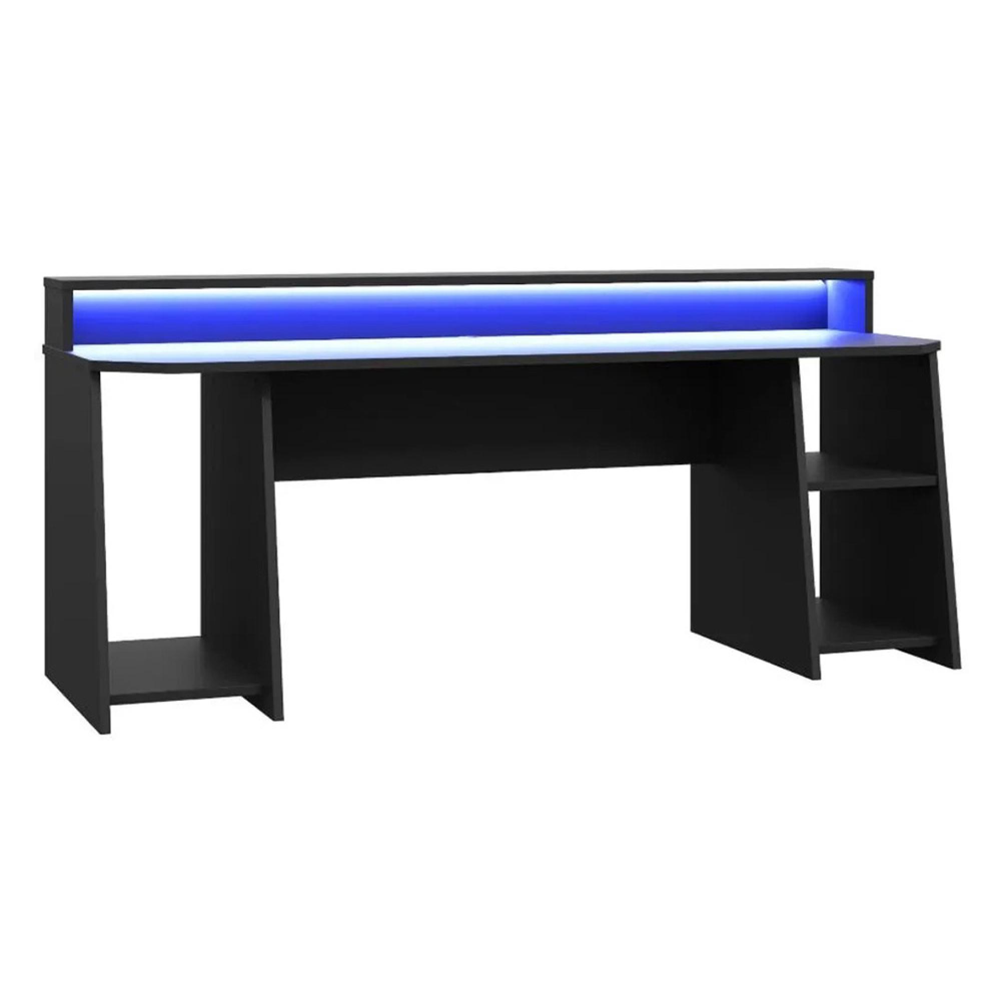 Tezaur Gaming Desk - LED Light - Black and Blue
