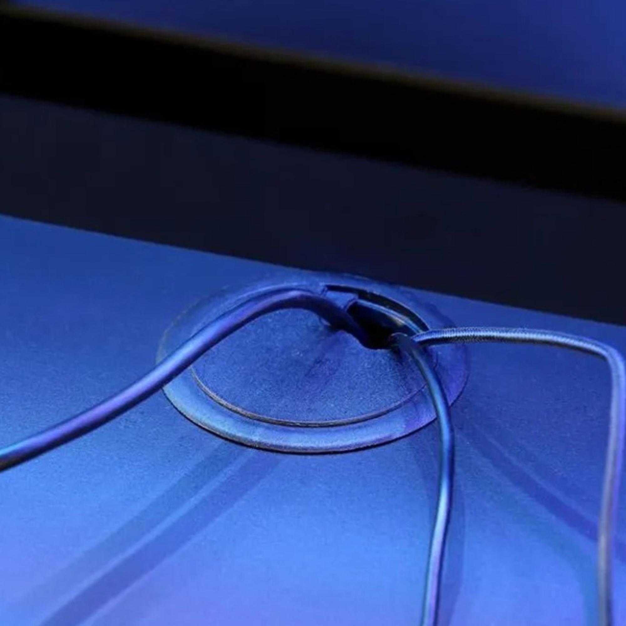 Tezaur Gaming Desk - LED Light - Black and Blue