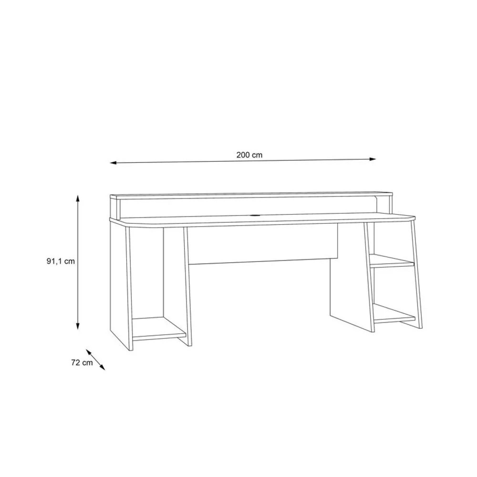 Tezaur Gaming Desk - LED Light - Black and Blue