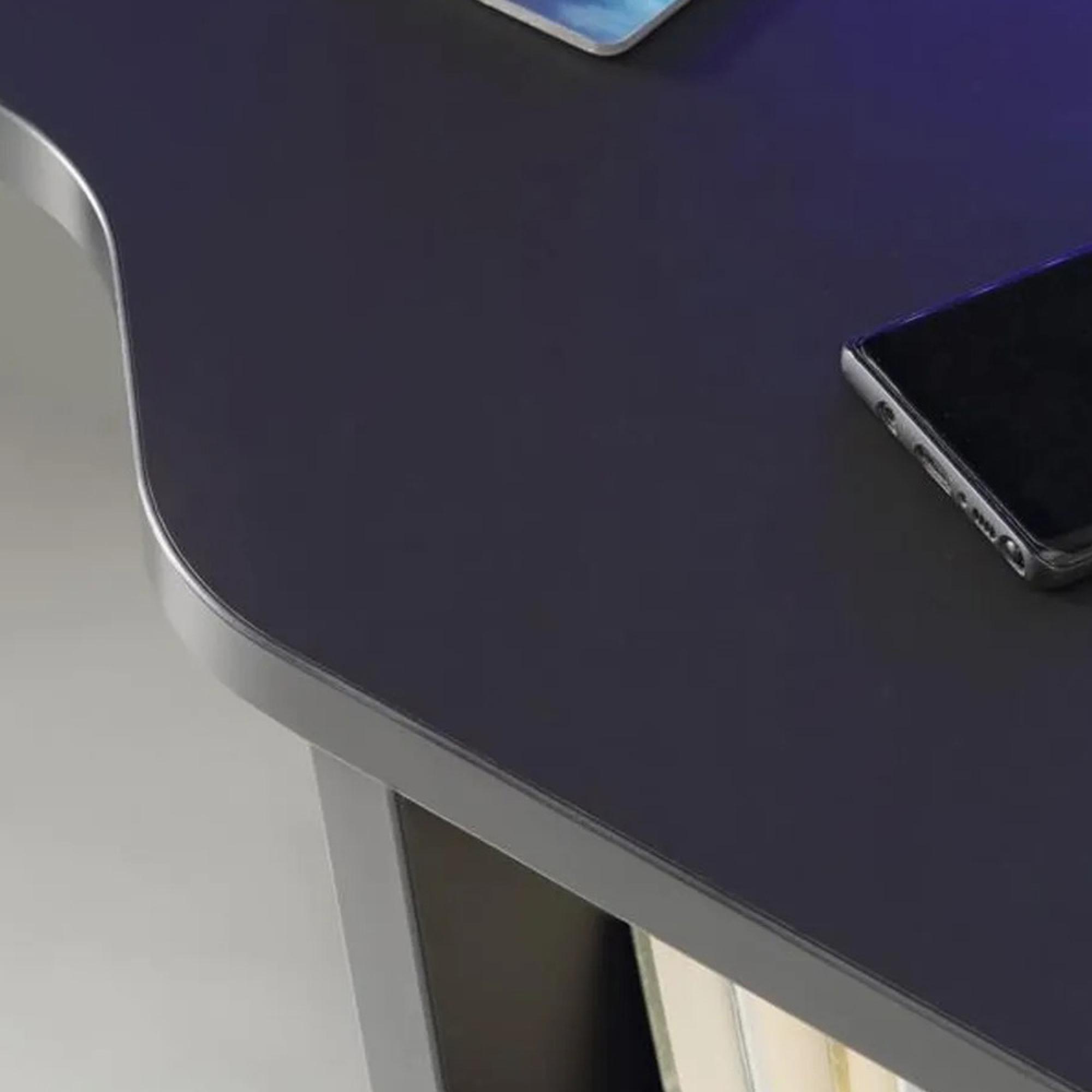 Tezaur Gaming Desk - LED Light - Black and Red