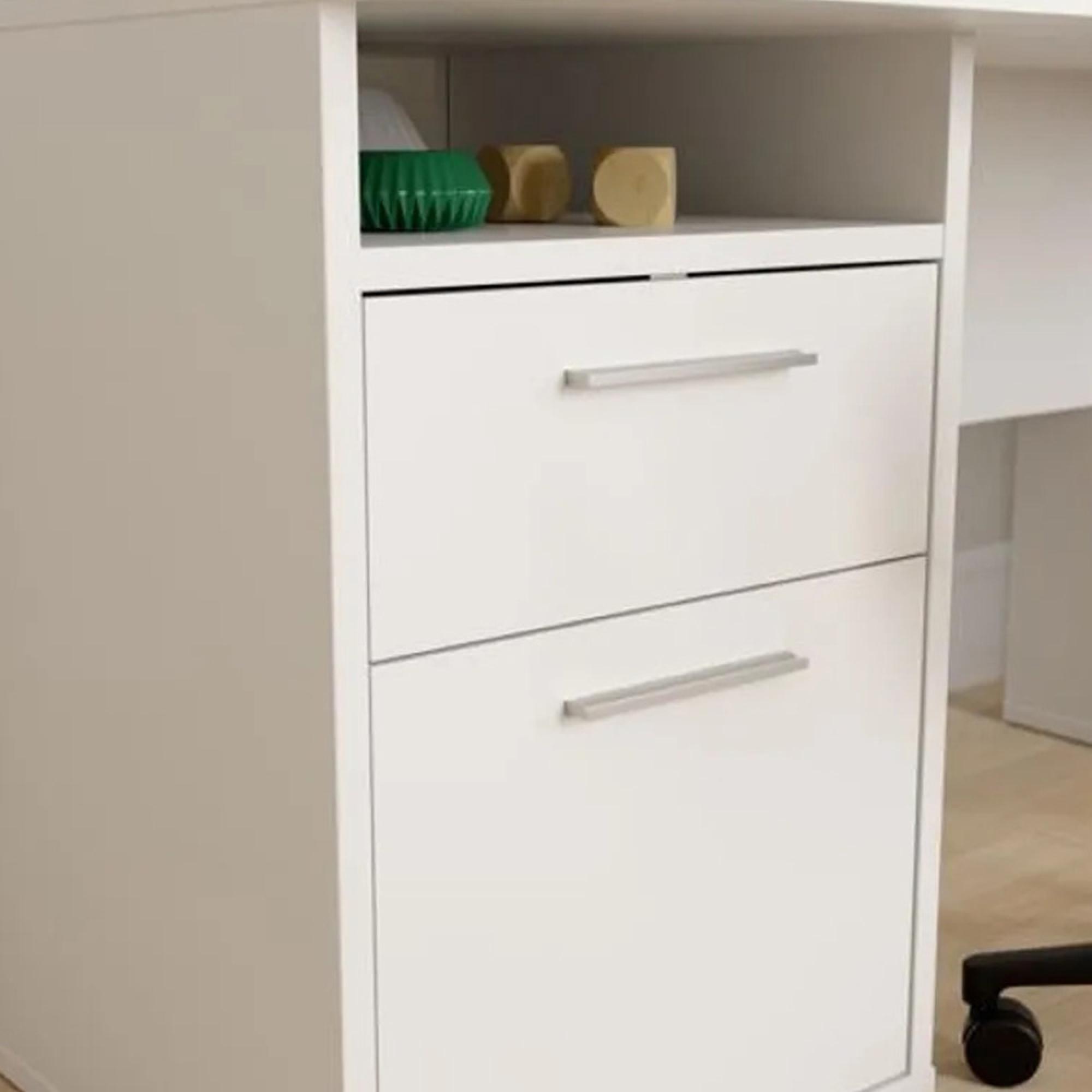 Tezaur Gaming Desk - 1 Door - 1 Drawer - LED Light - White