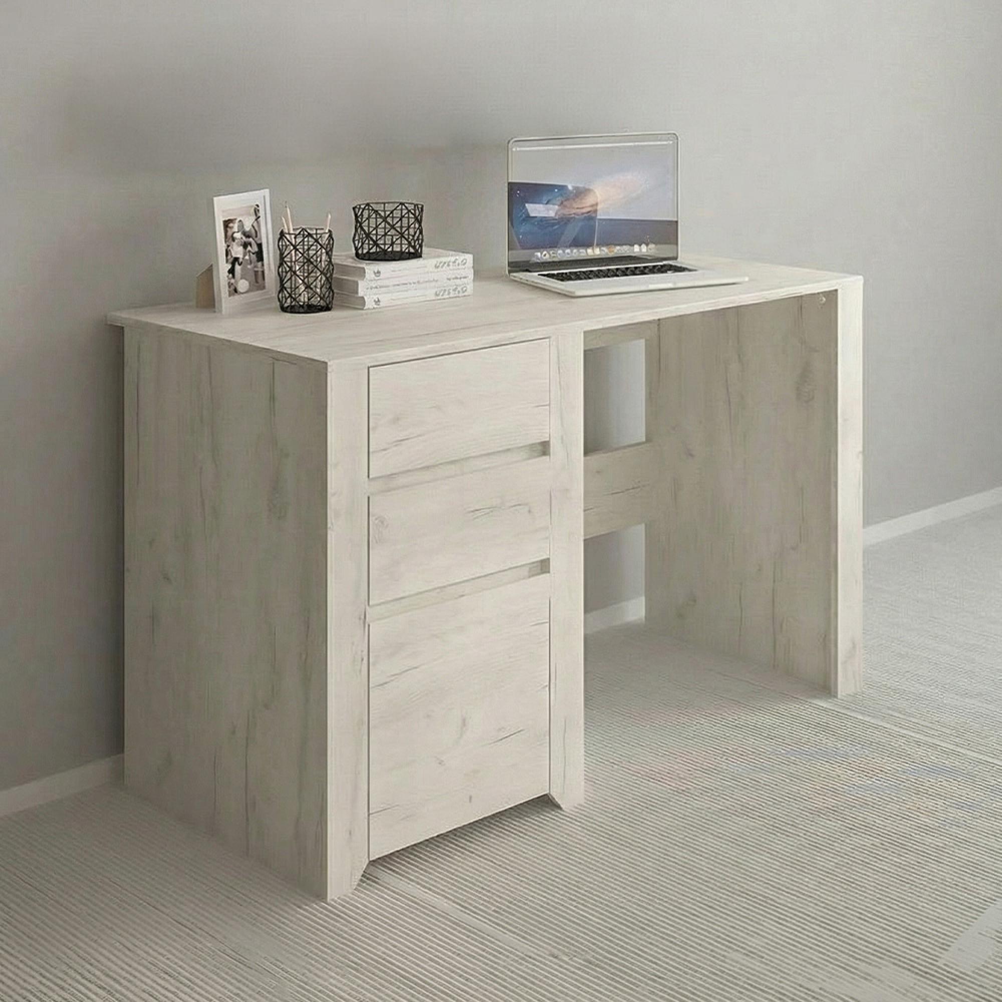 Angel Desk - 3 Drawer - White