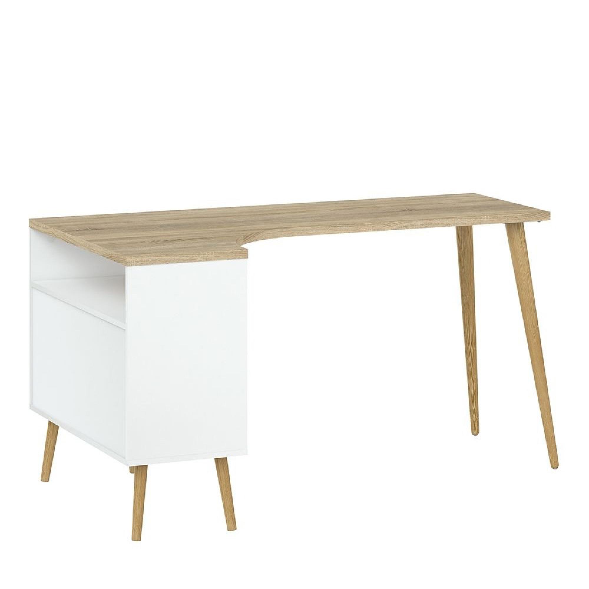 Oslo Desk - 2 Drawer - White and Oak