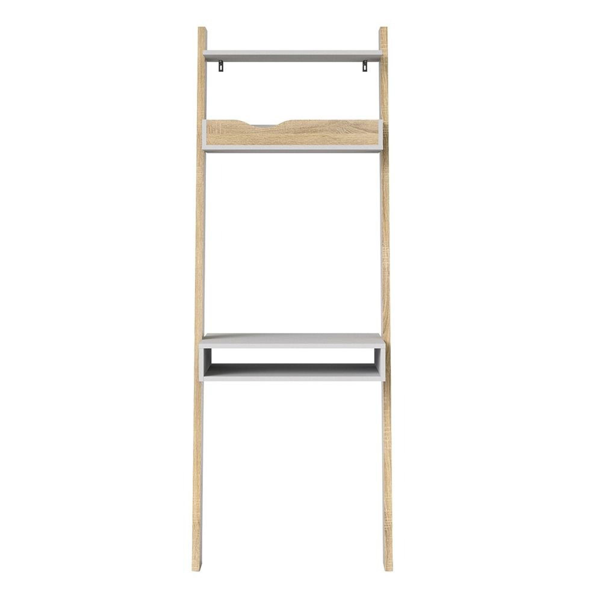 Oslo Desk - Leaning - White and Oak