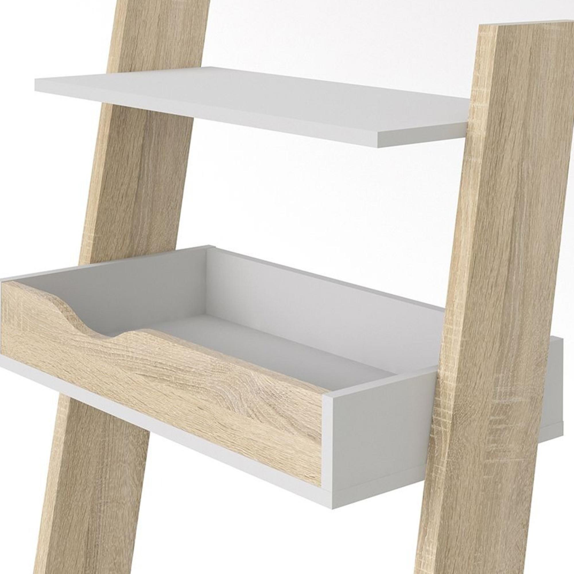 Oslo Desk - Leaning - White and Oak