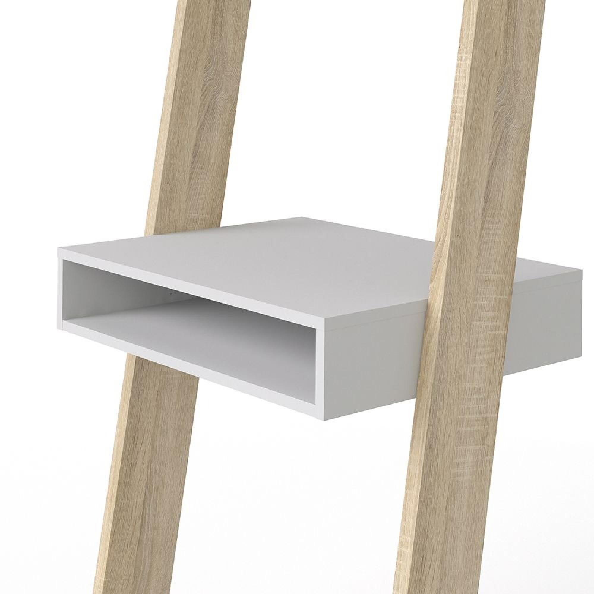 Oslo Desk - Leaning - White and Oak