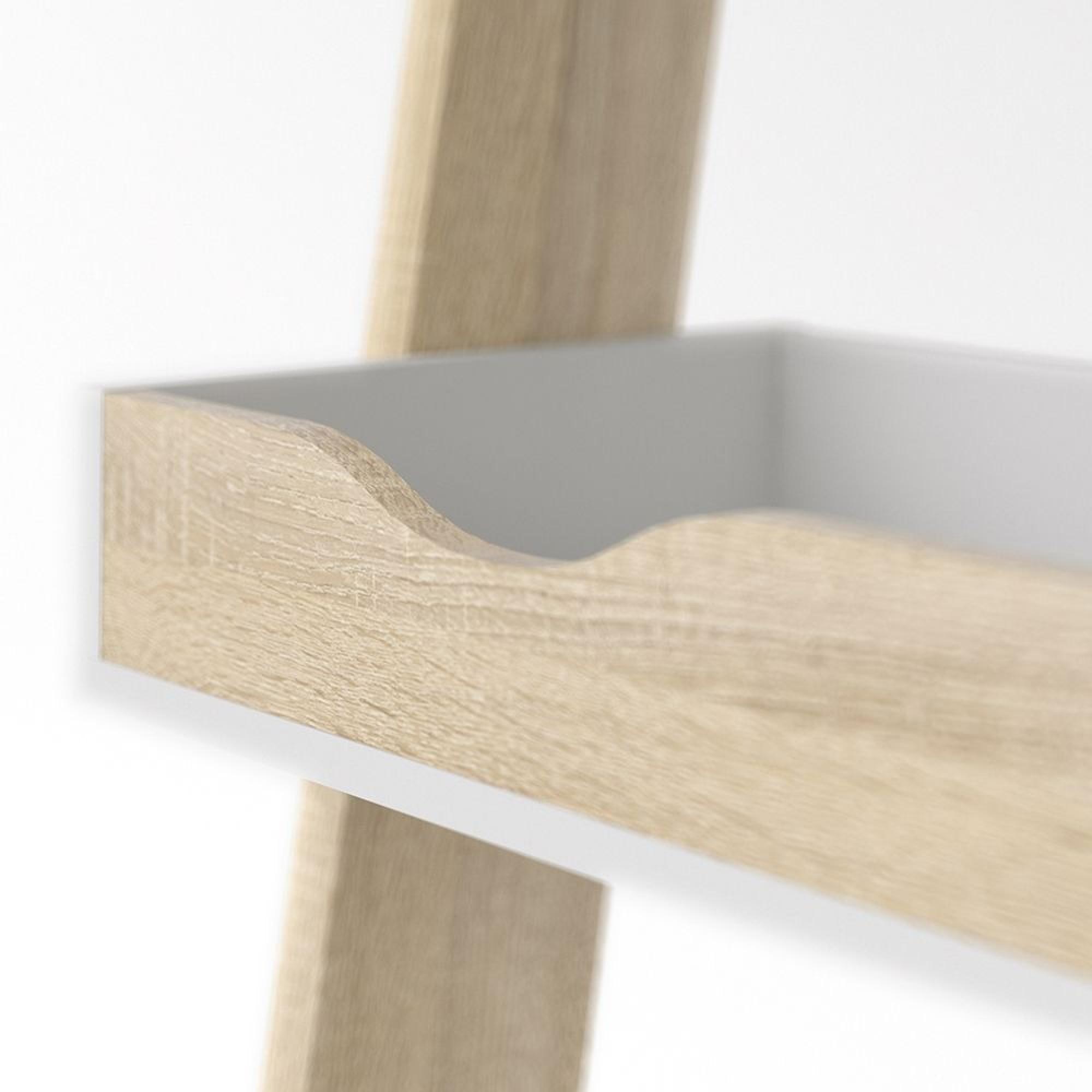 Oslo Desk - Leaning - White and Oak