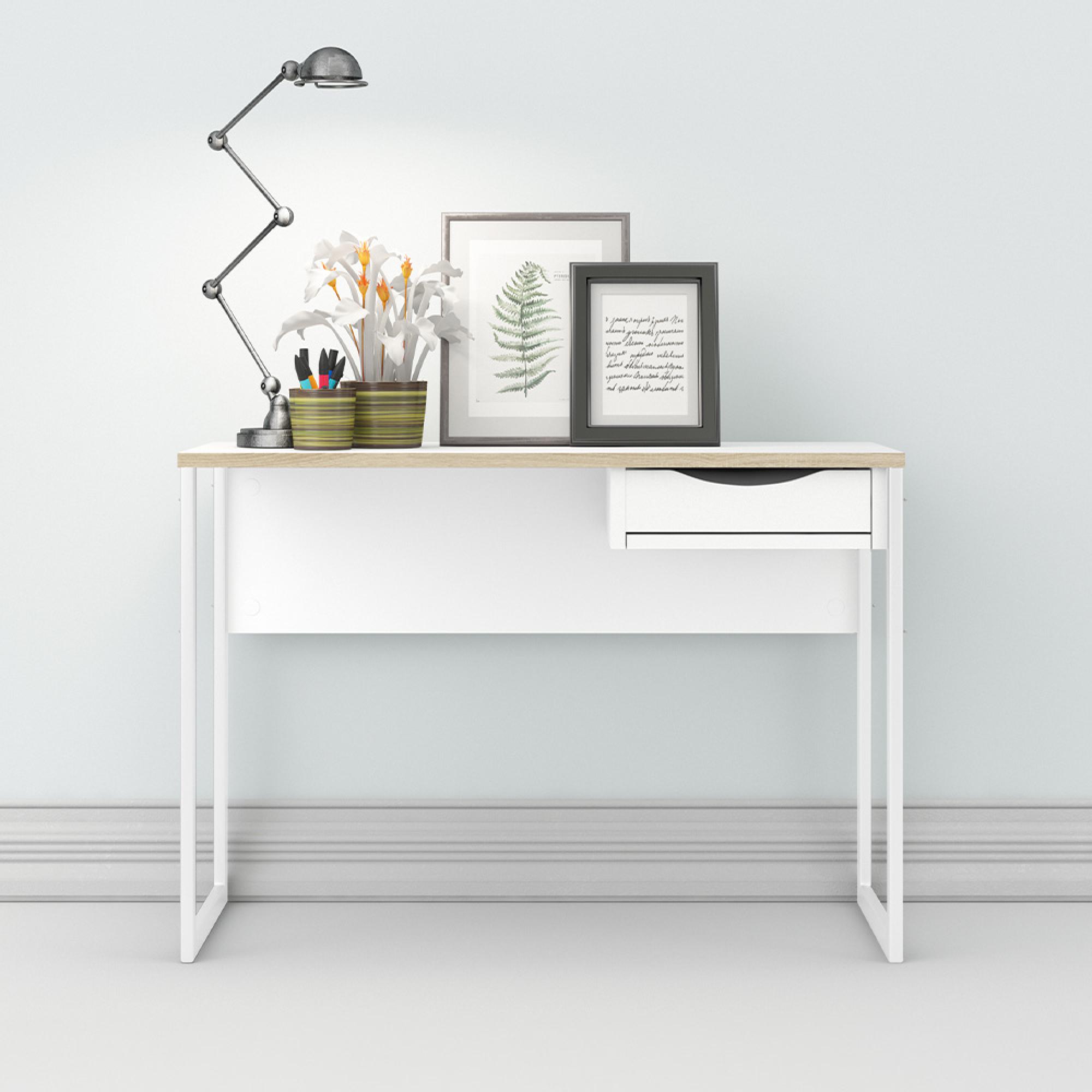 Function Plus Desk - 1 Drawer - White