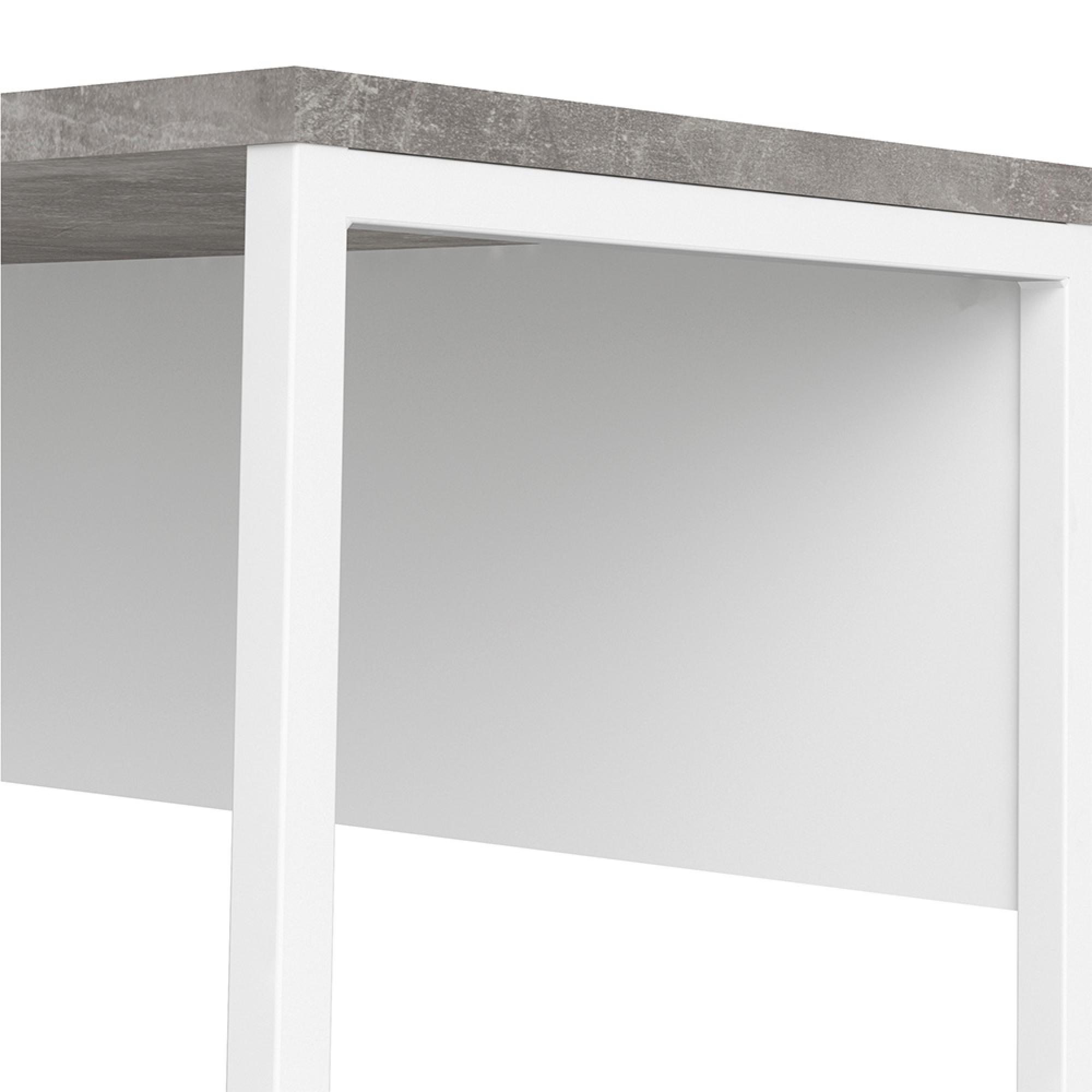 Function Plus Corner Desk - 2 Drawer - White and Grey