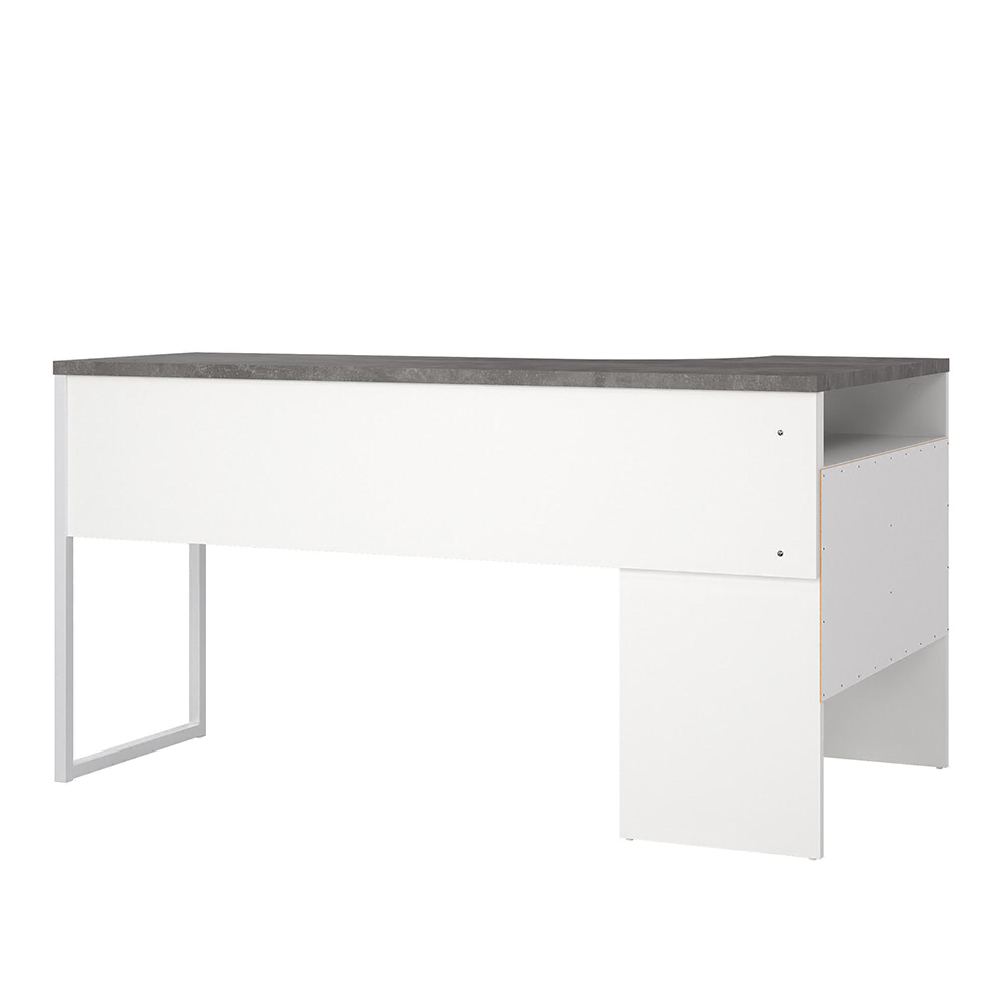 Function Plus Corner Desk - 2 Drawer - White and Grey
