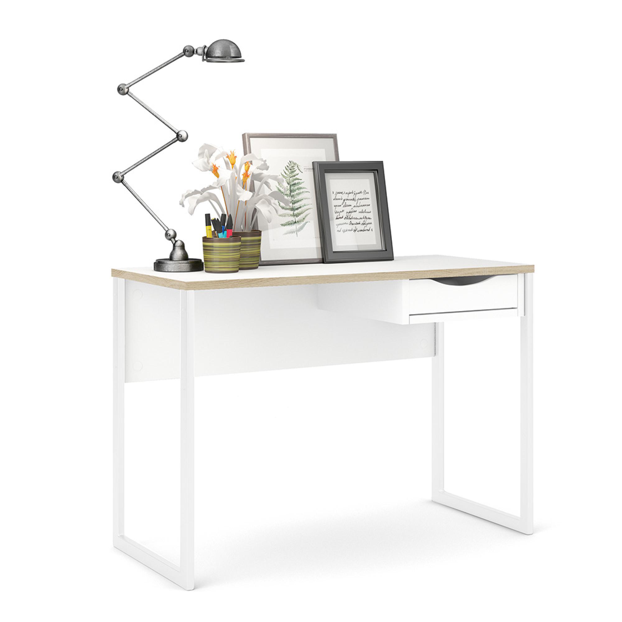 Function Plus Desk - 1 Drawer - White