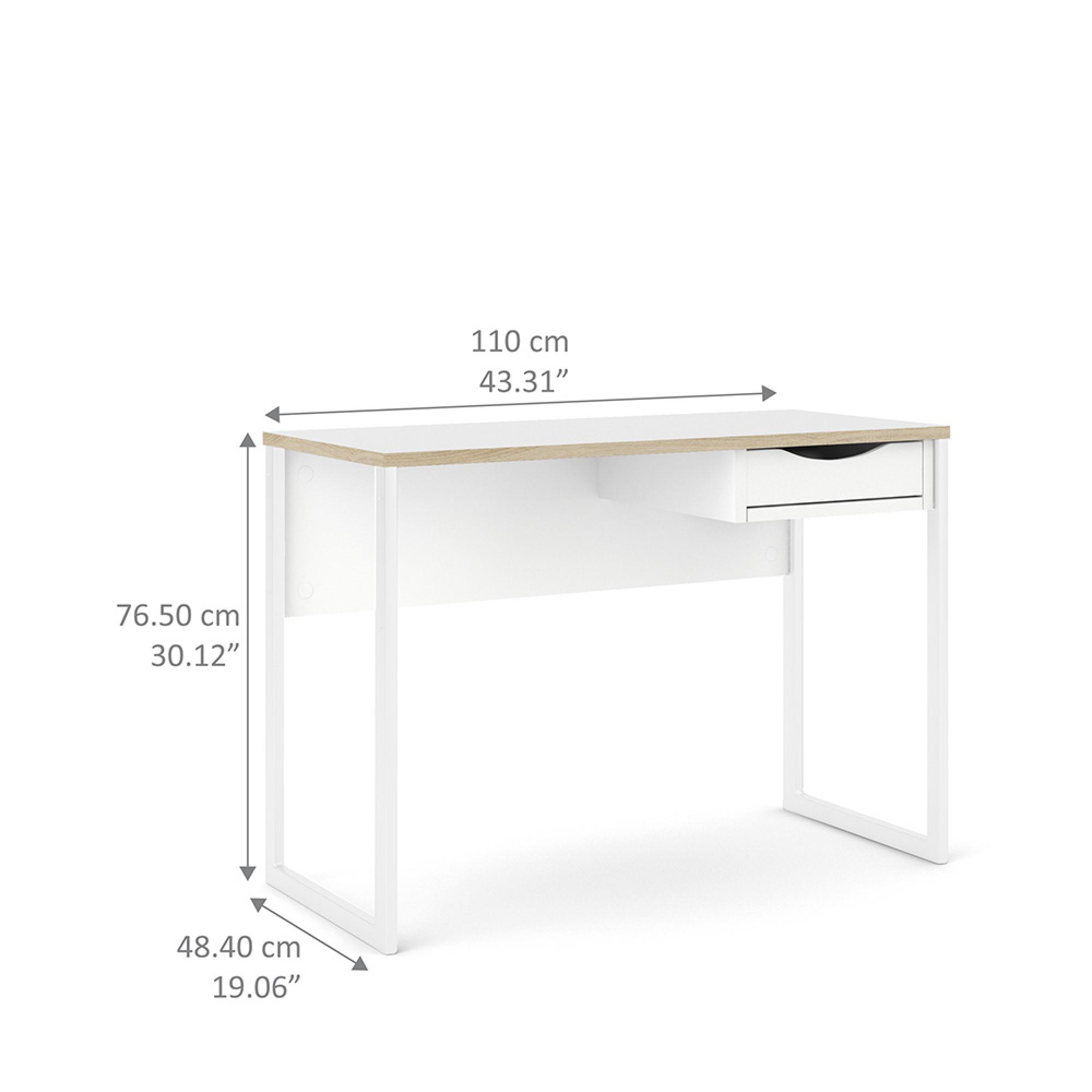 Function Plus Desk - 1 Drawer - White