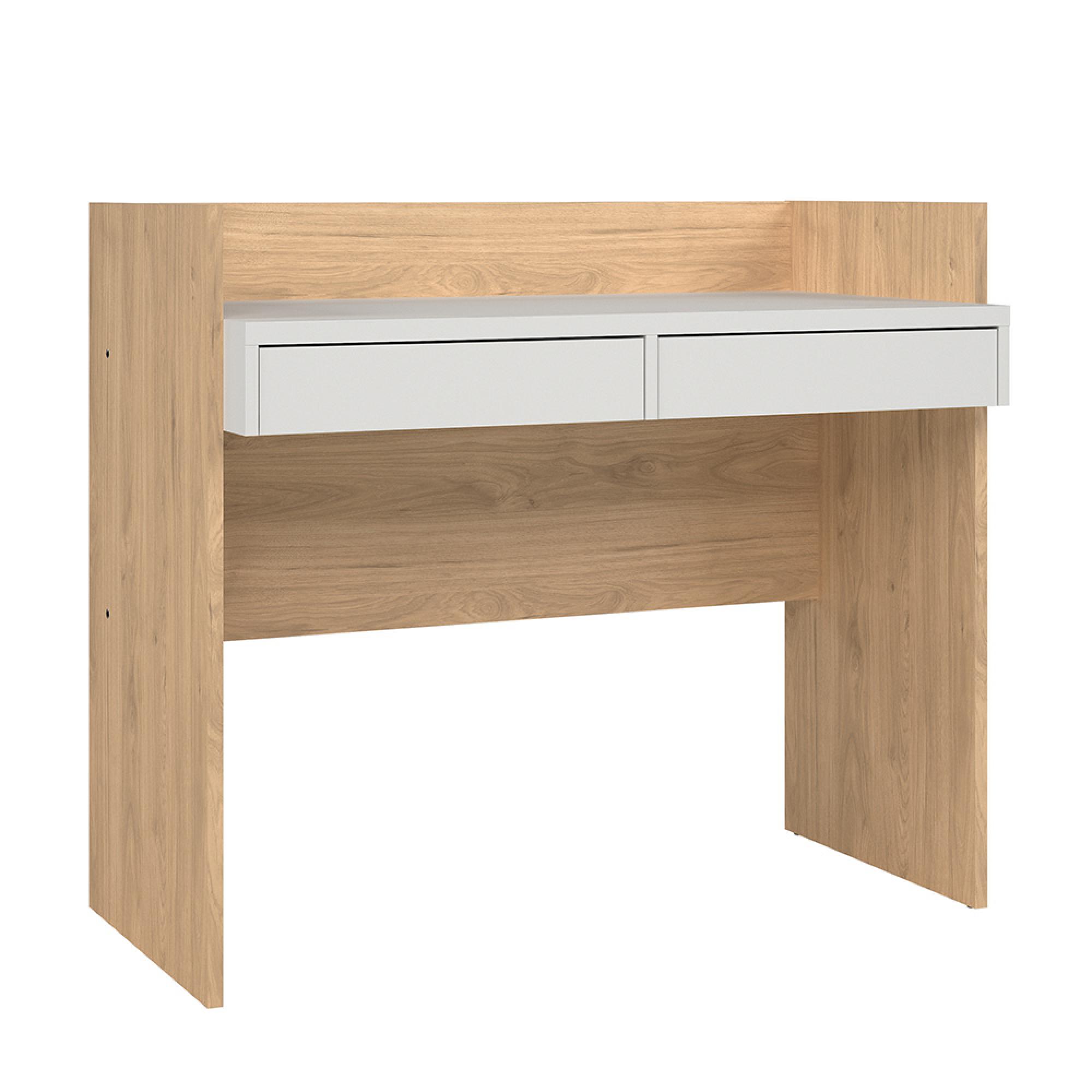 Function Plus Desk - 2 Drawer - Oak and White