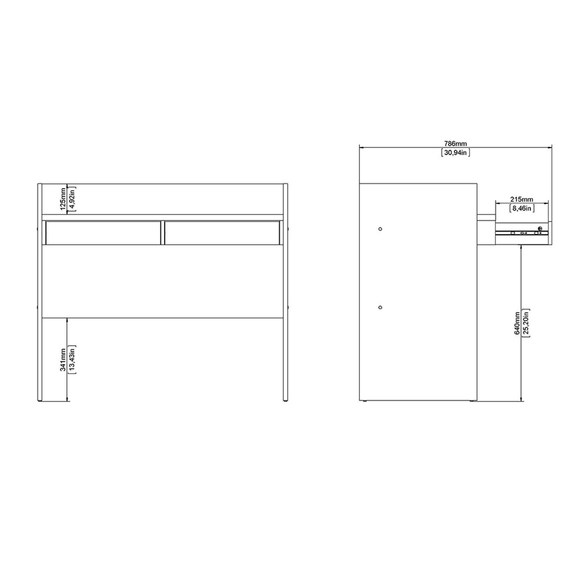 Function Plus Desk - 2 Drawer - Oak and White