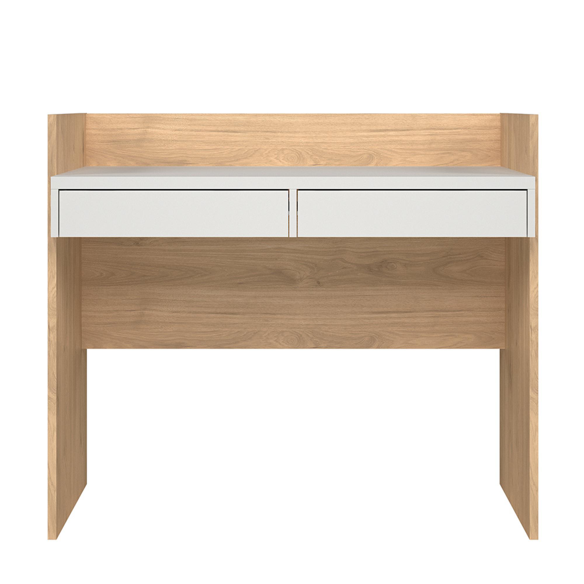 Function Plus Desk - 2 Drawer - Oak and White