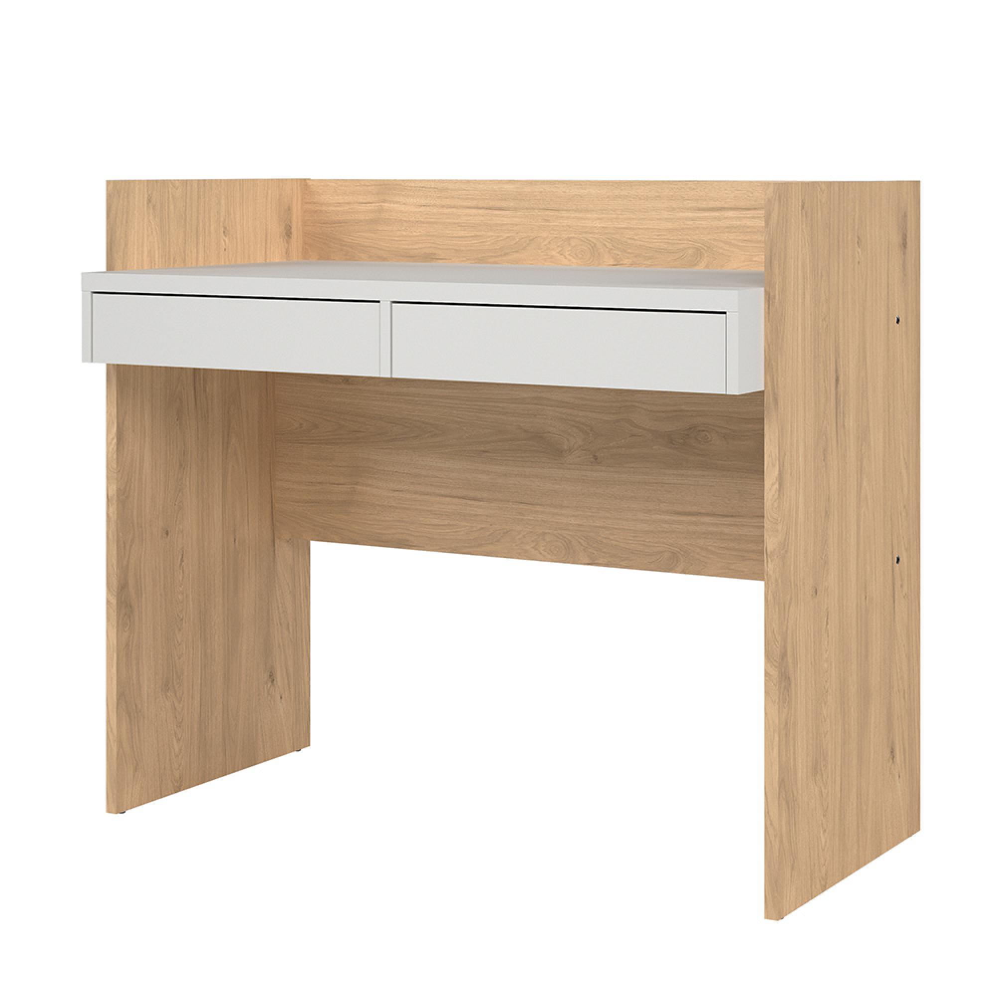 Function Plus Desk - 2 Drawer - Oak and White
