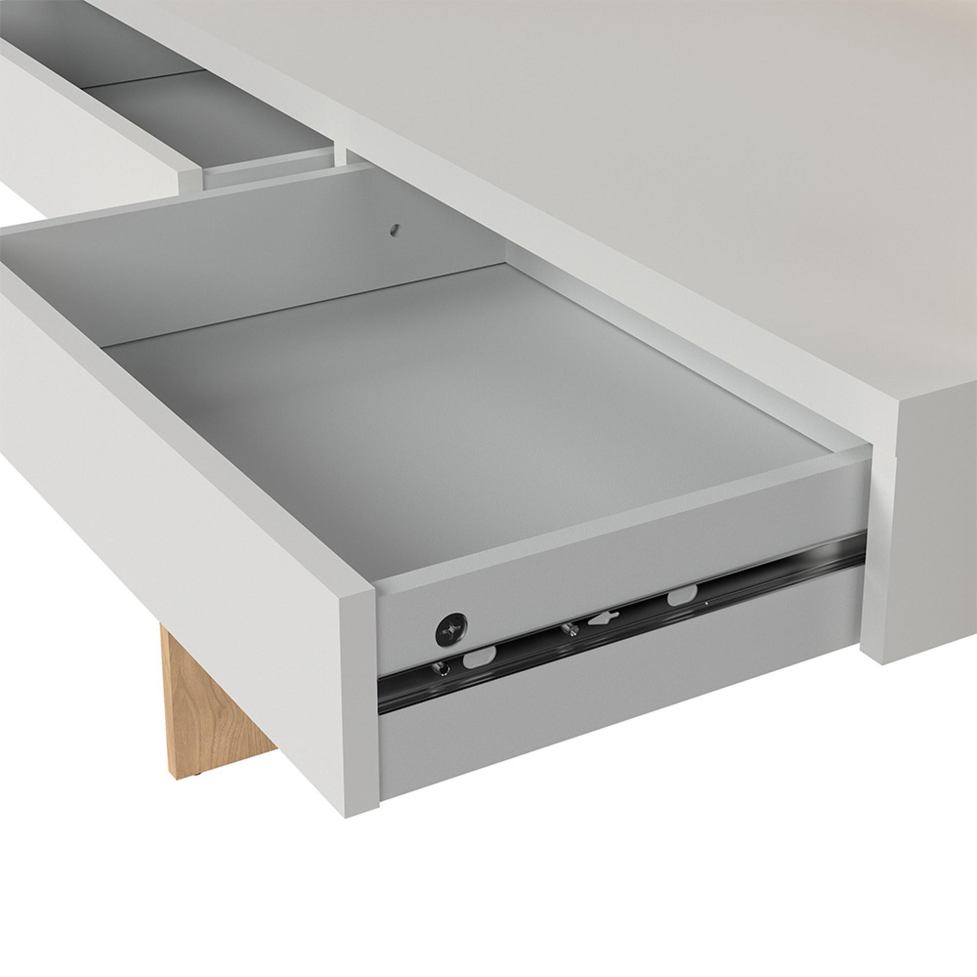 Function Plus Desk - 2 Drawer - Oak and White