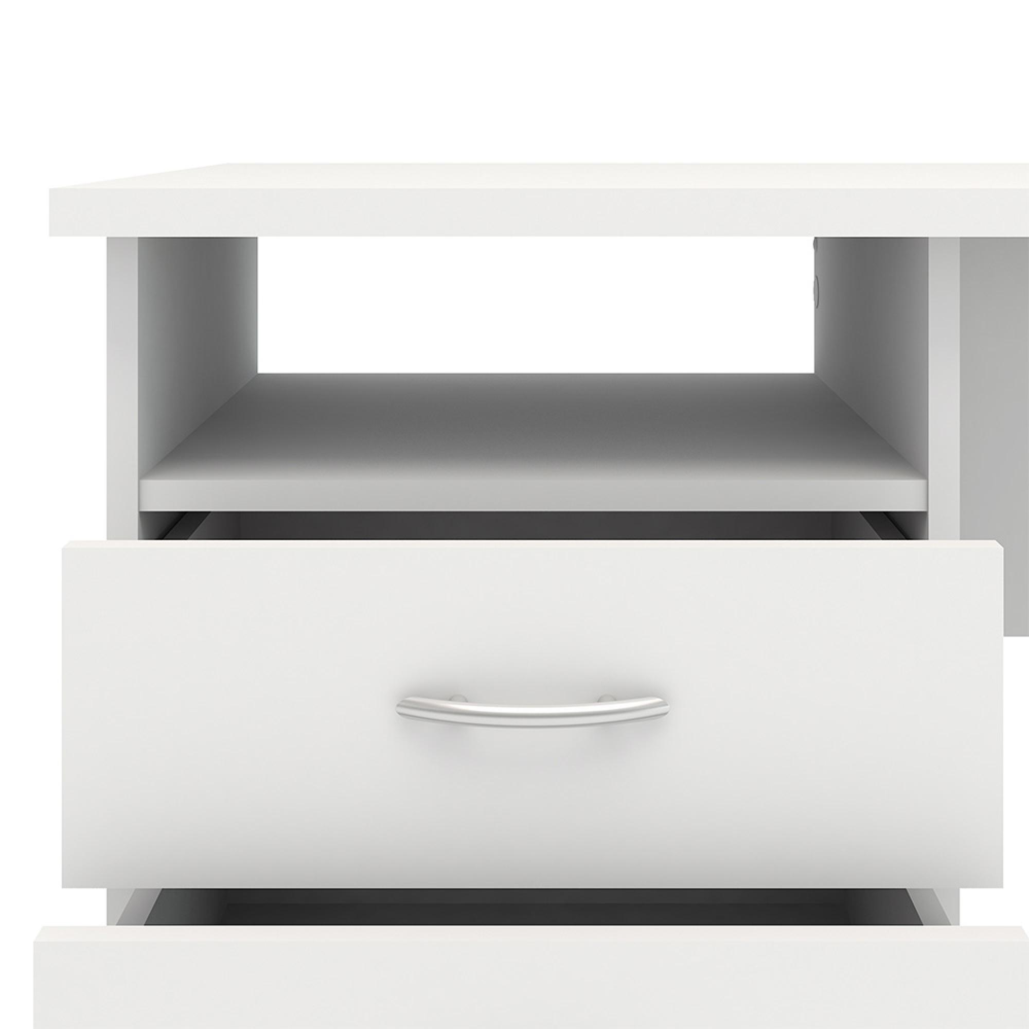 Function Plus Desk - 3 Drawer - Single - White