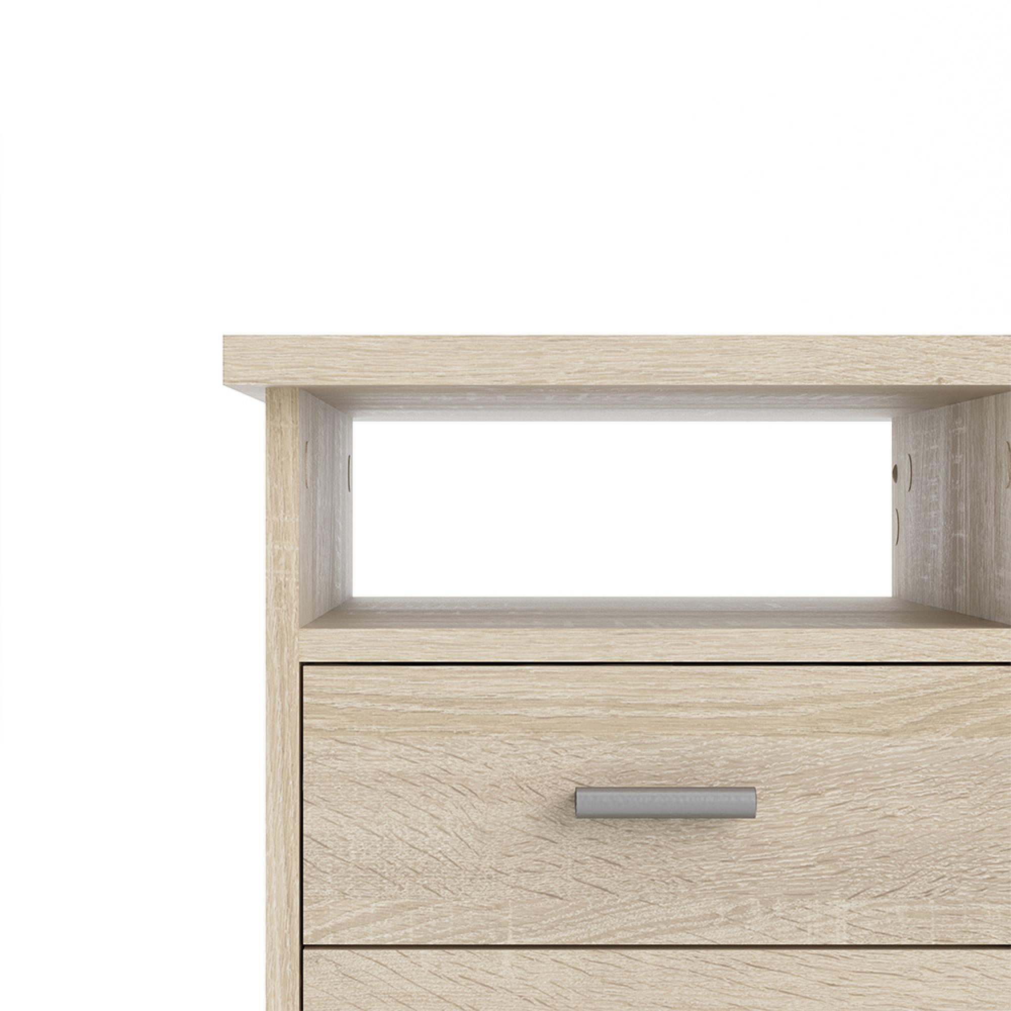 Function Plus Desk - 4 Drawer - Single - Oak