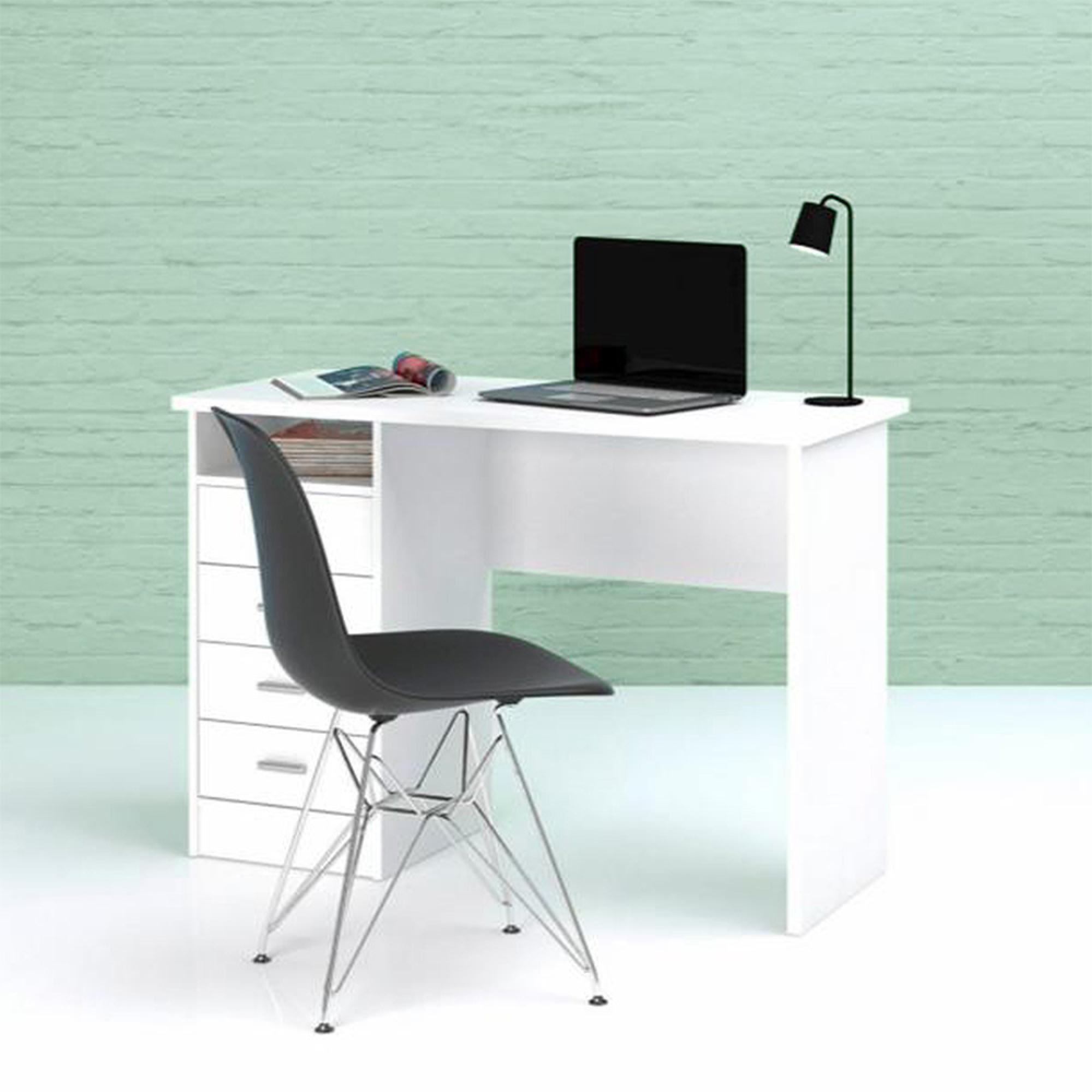 Function Plus Desk - 4 Drawer - Single - White