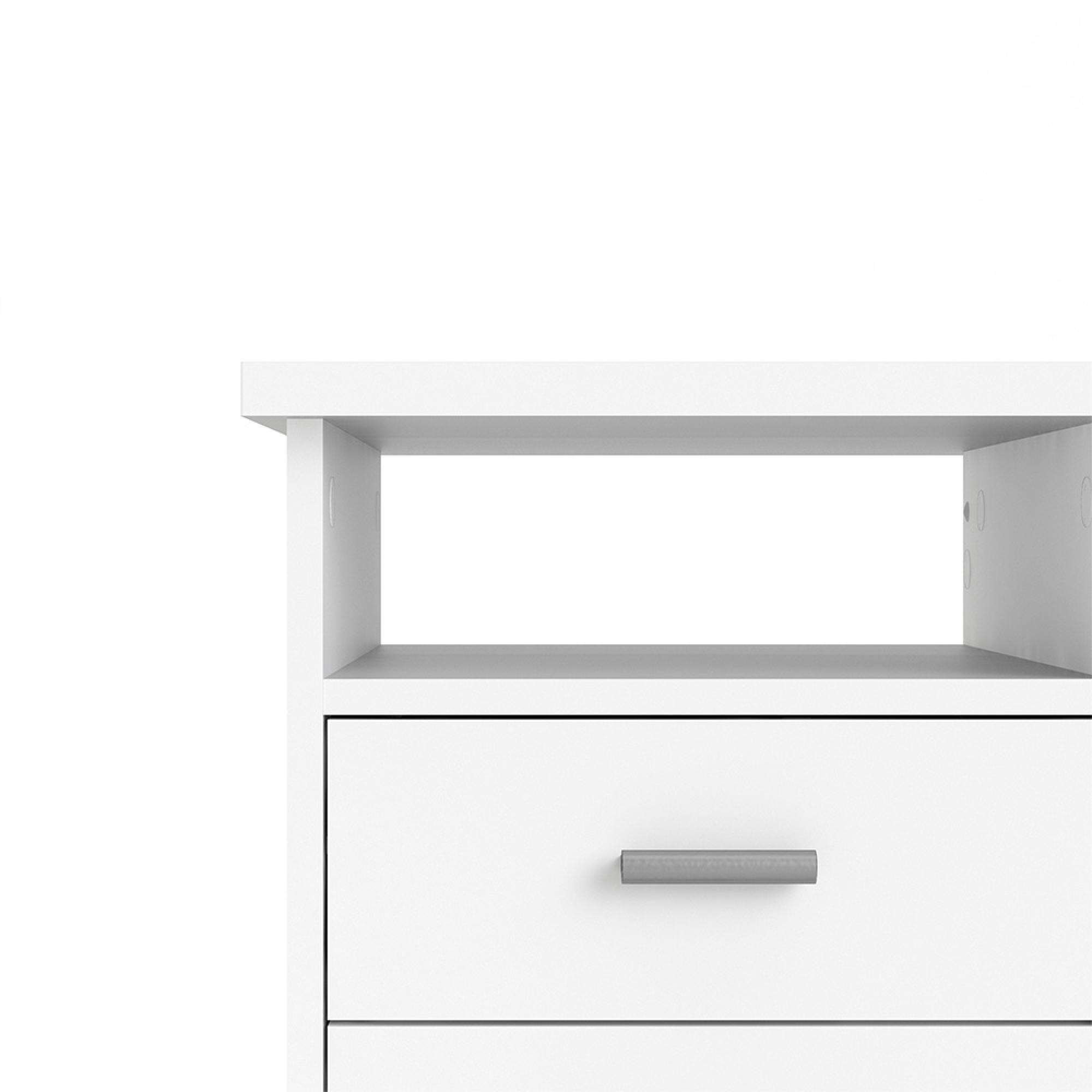 Function Plus Desk - 4 Drawer - Single - White