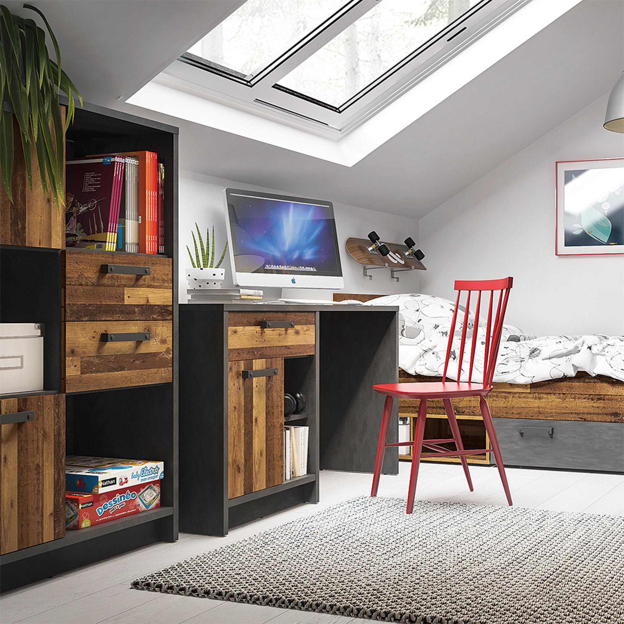 Brooklyn Desk - 1 Door - 1 Drawer - Rustic