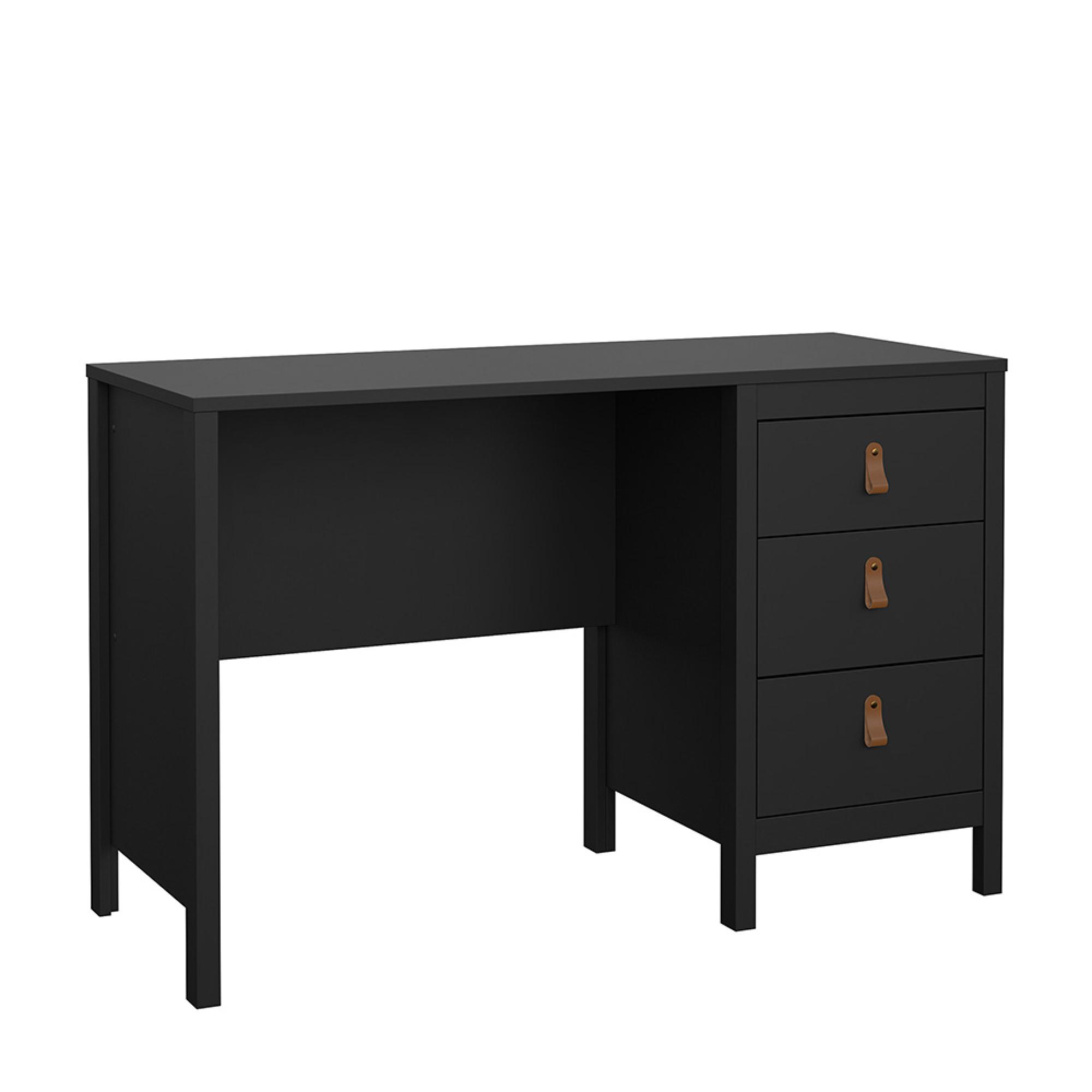 Barcelona Desk - 3 Drawer - Black