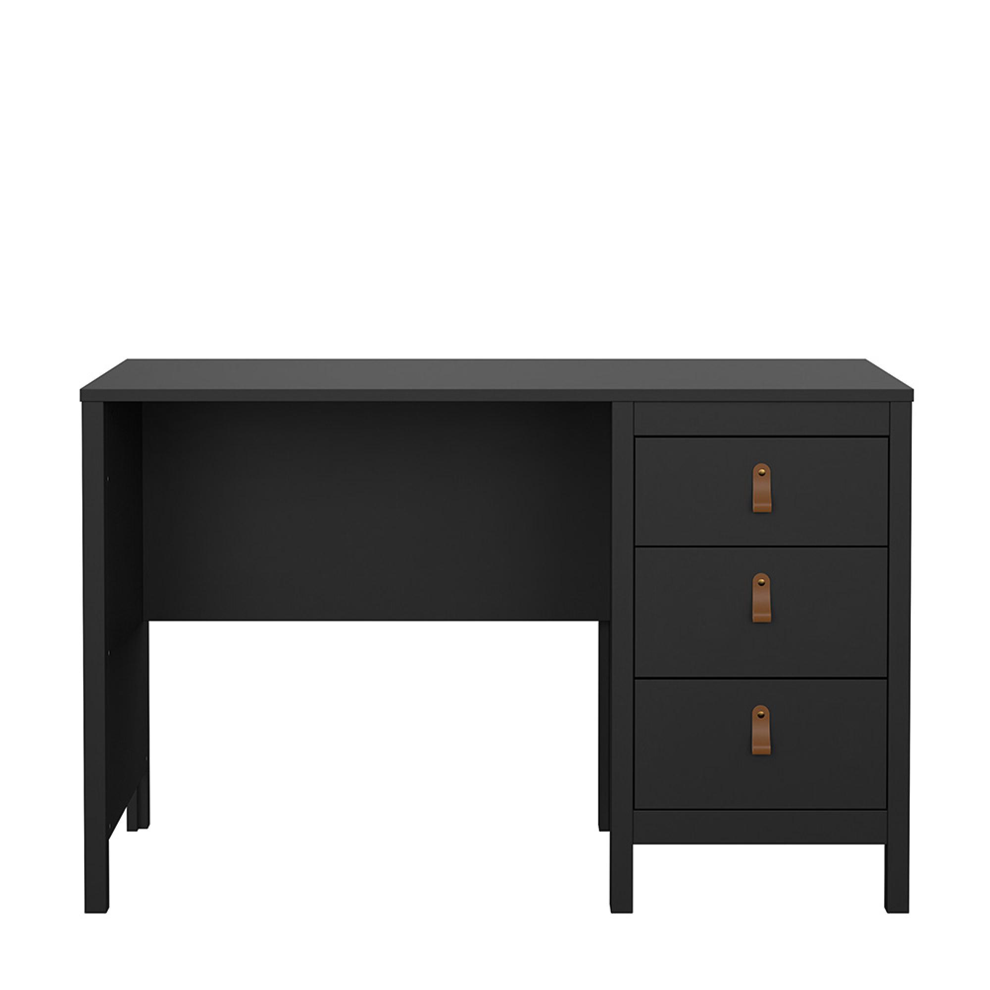 Barcelona Desk - 3 Drawer - Black