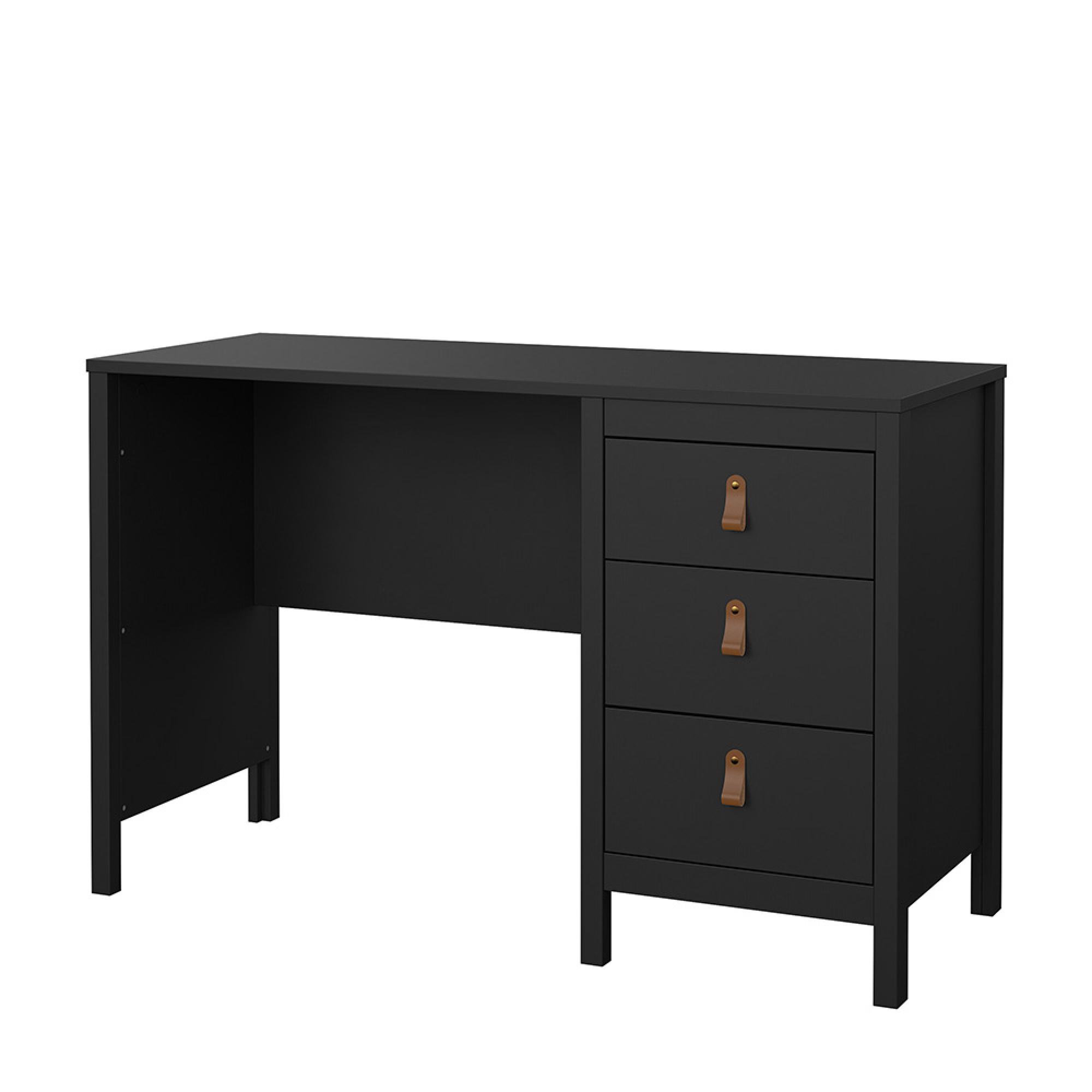 Barcelona Desk - 3 Drawer - Black