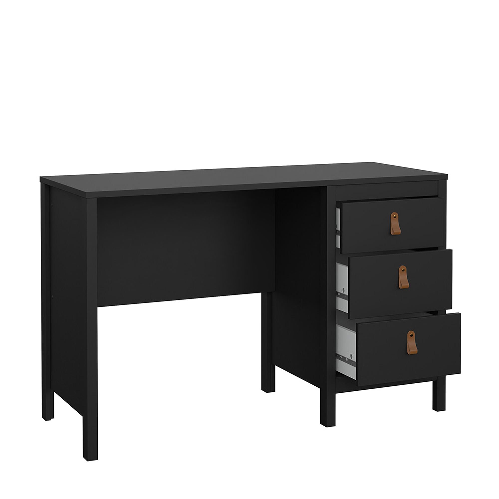 Barcelona Desk - 3 Drawer - Black