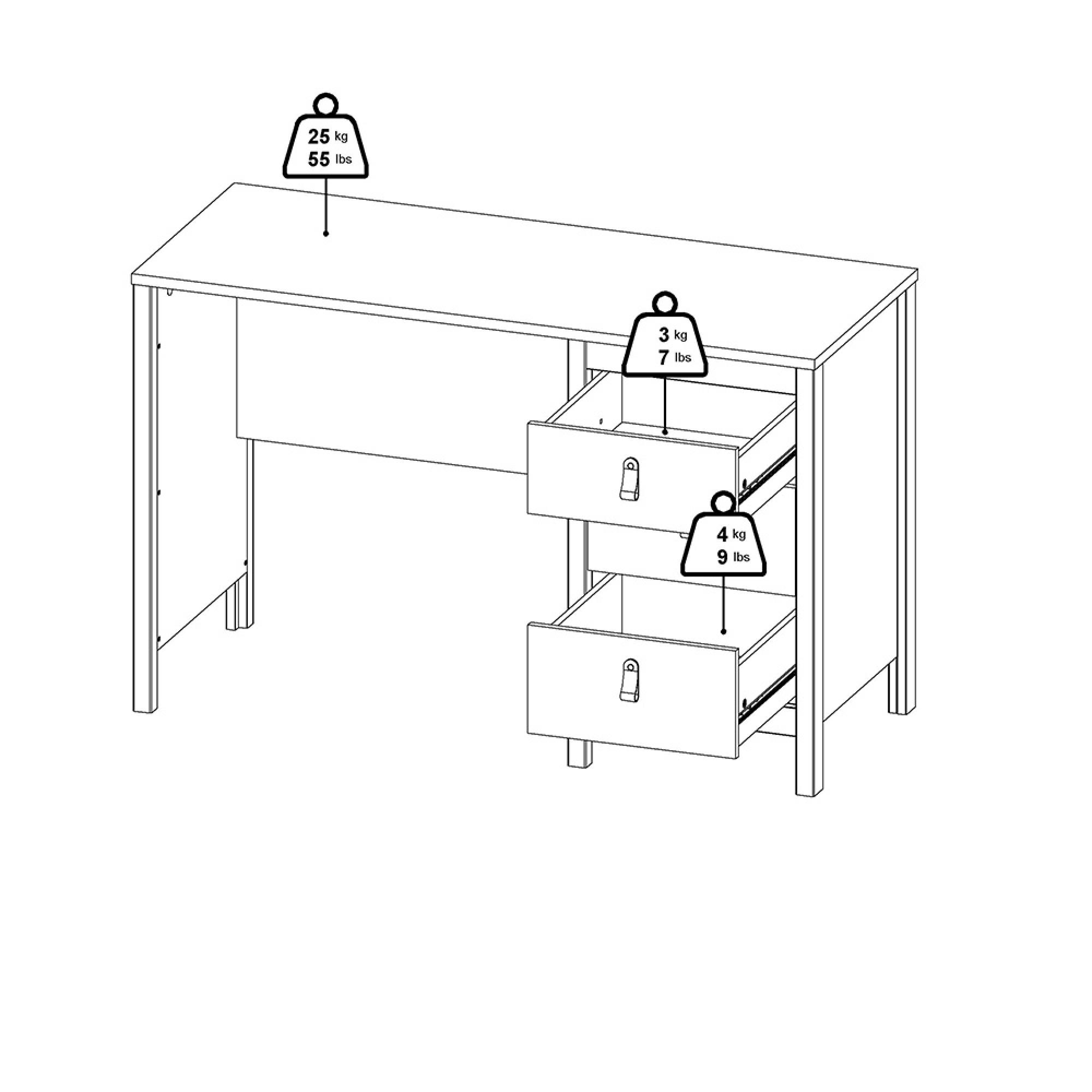 Barcelona Desk - 3 Drawer - Jackson Hickory Oak
