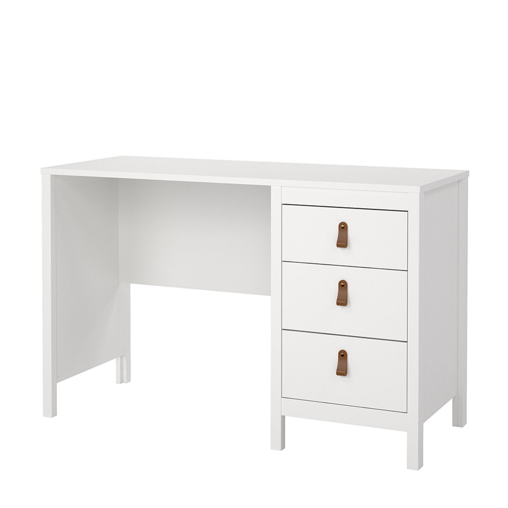 Barcelona Desk - 3 Drawer - White