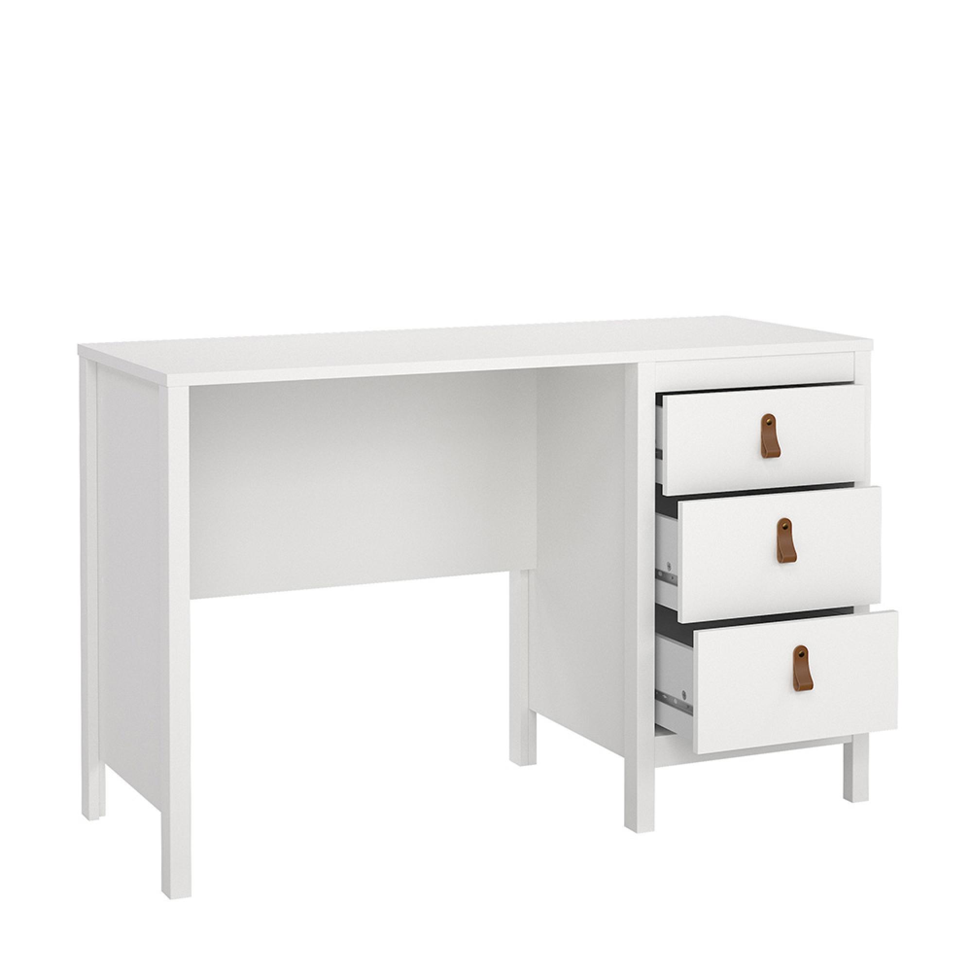 Barcelona Desk - 3 Drawer - White