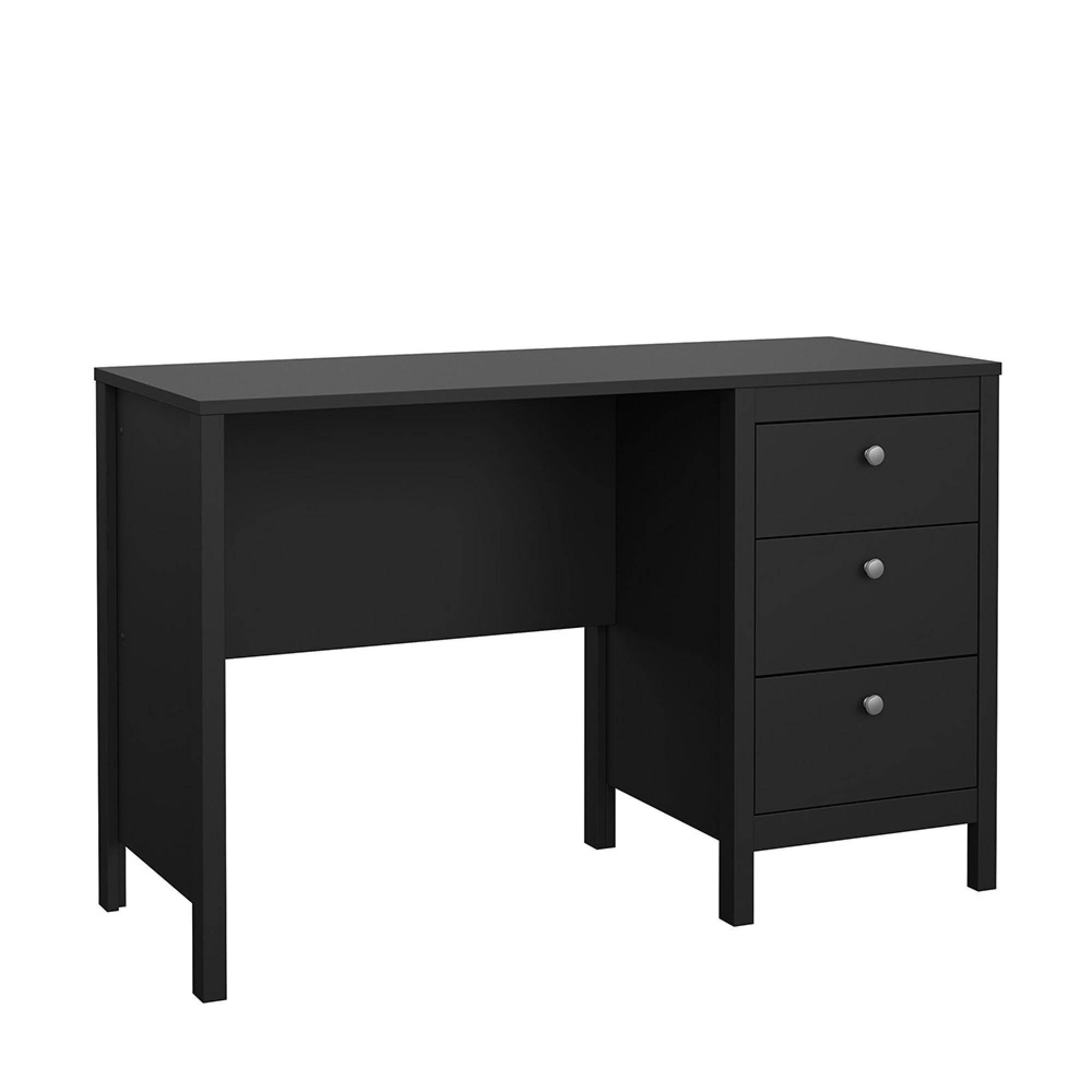 Madrid Desk - 3 Drawer - Black