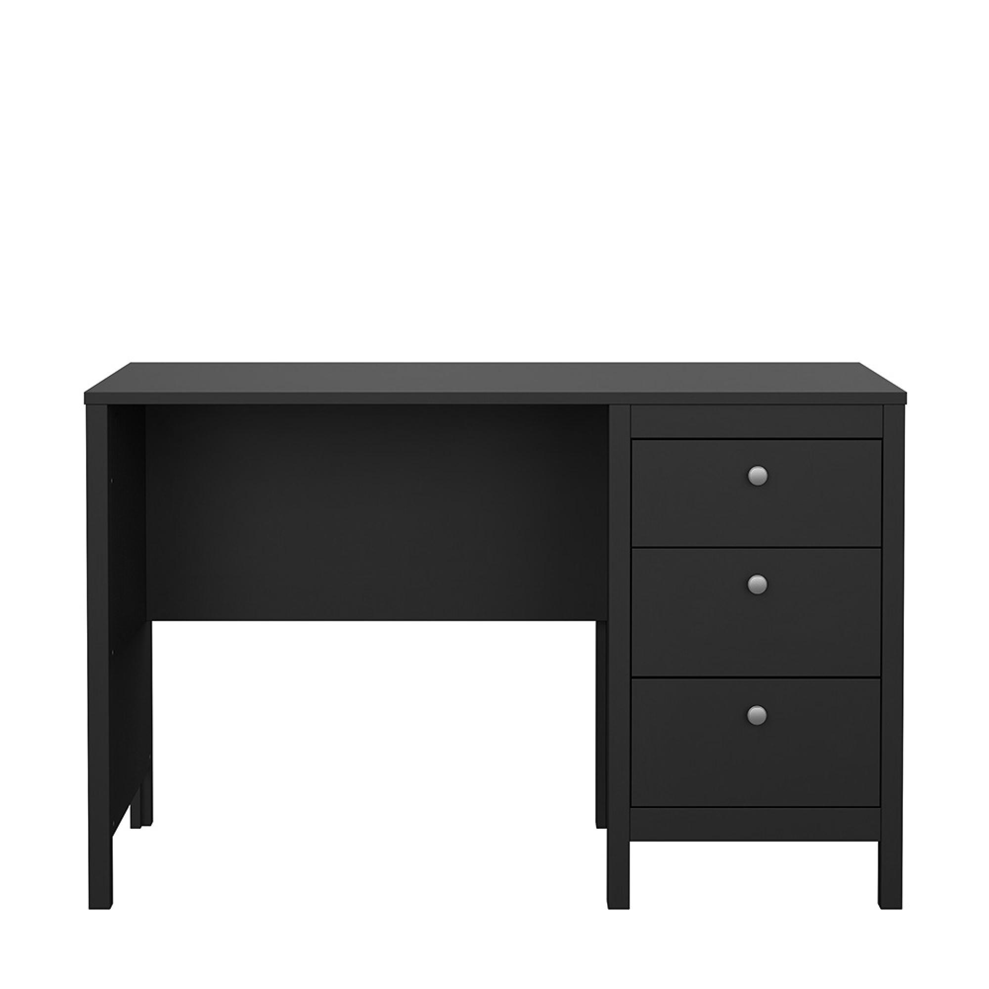 Madrid Desk - 3 Drawer - Black