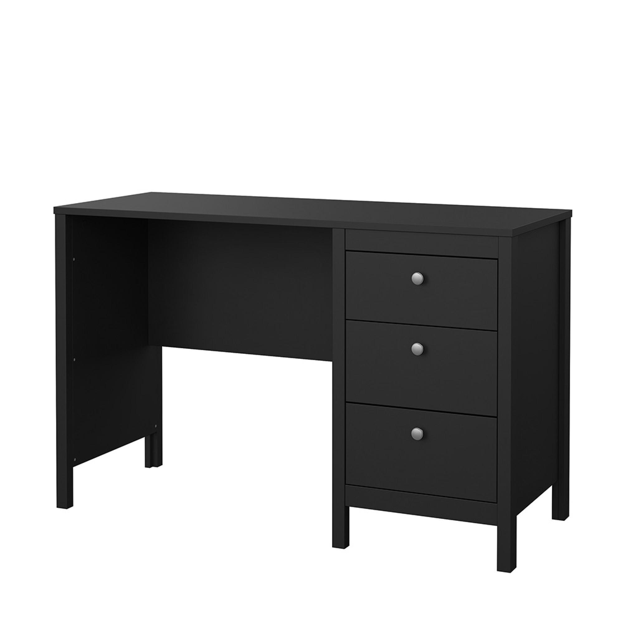 Madrid Desk - 3 Drawer - Black