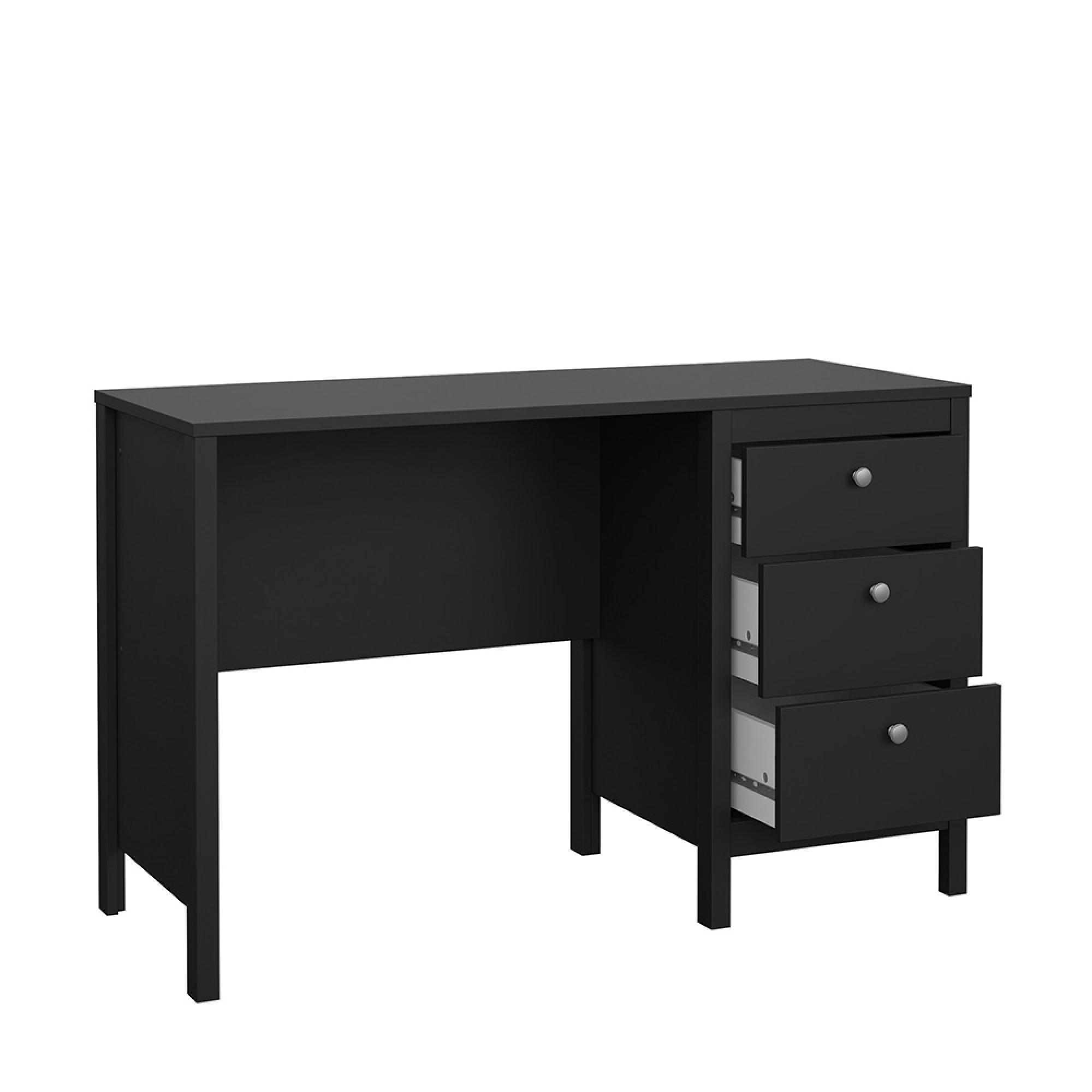 Madrid Desk - 3 Drawer - Black