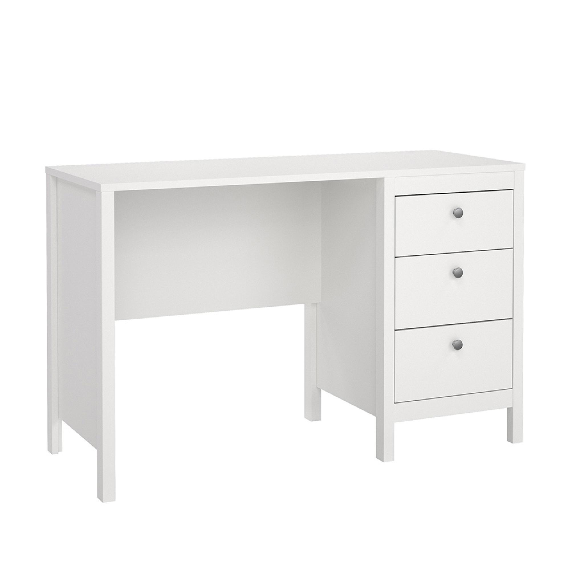 Madrid Desk - 3 Drawer - White
