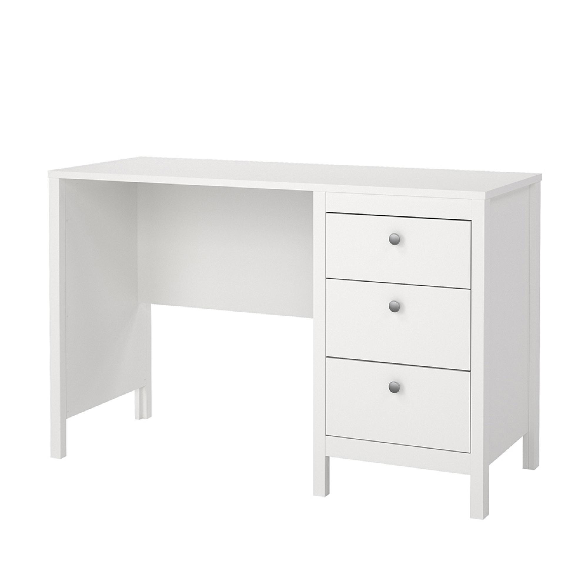 Madrid Desk - 3 Drawer - White