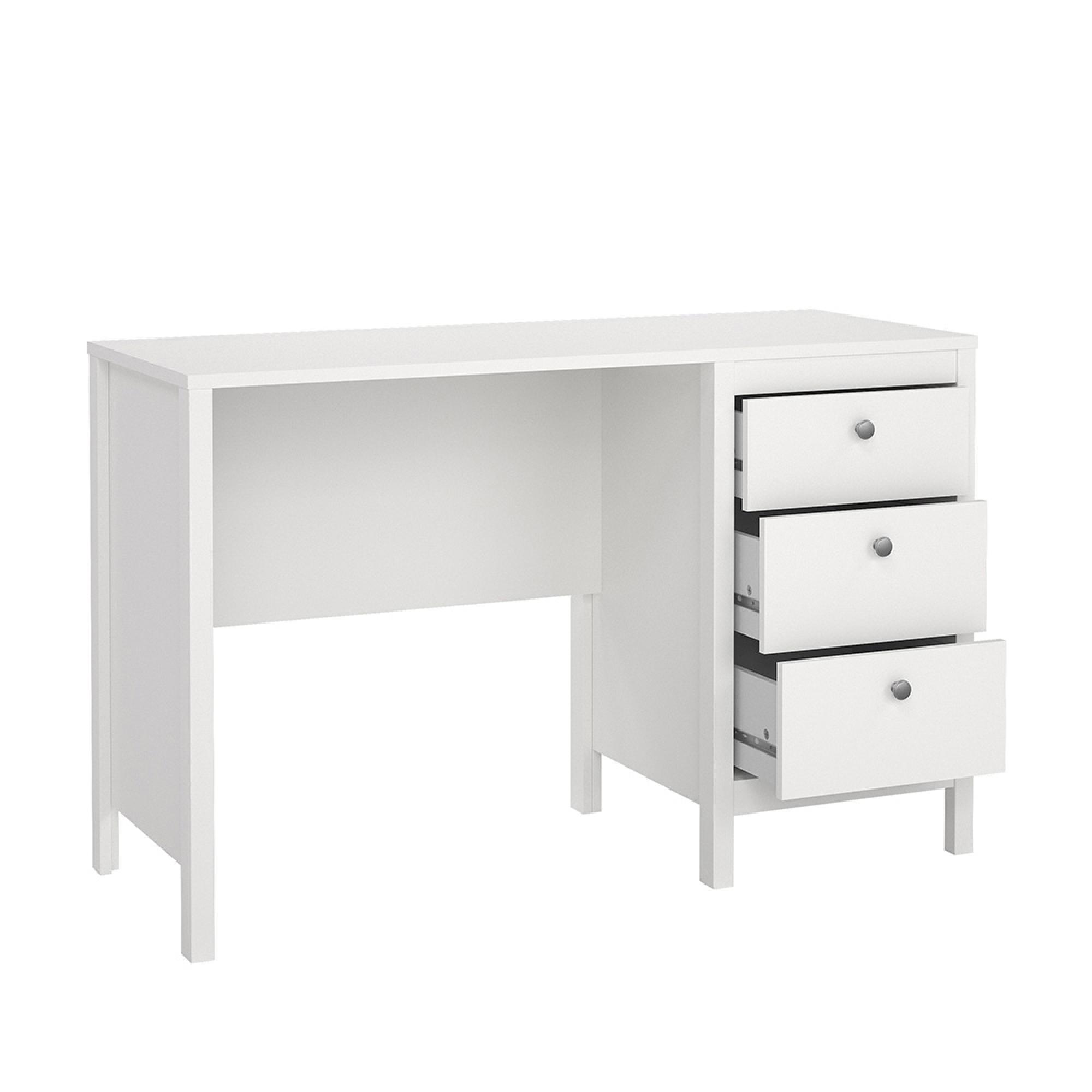 Madrid Desk - 3 Drawer - White