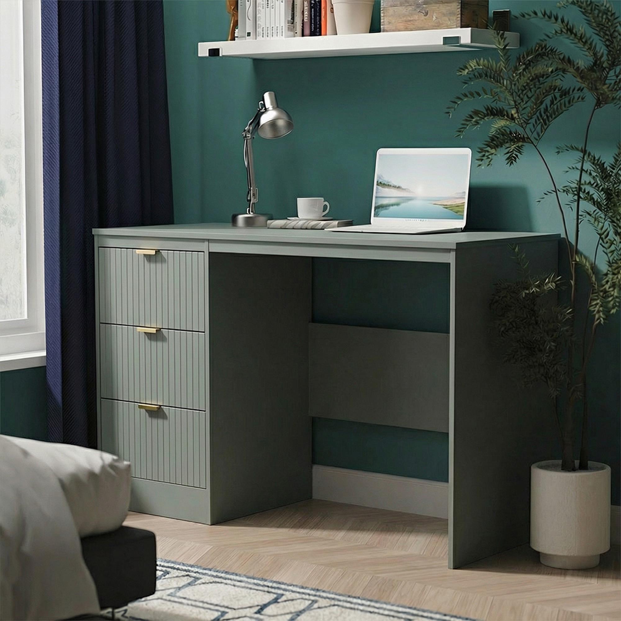 Nashville Desk - 3 Drawer - Green