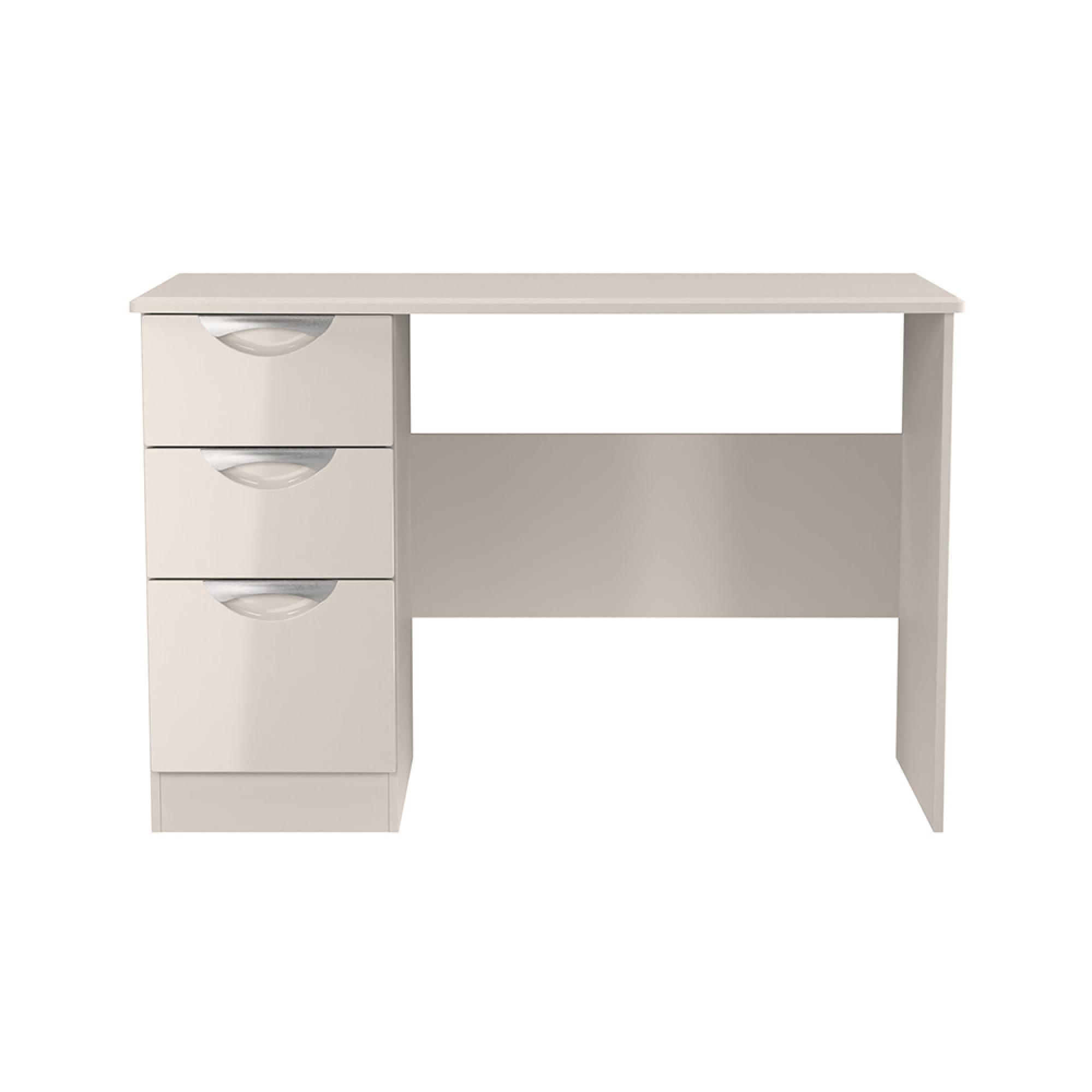 Camden Desk - 3 Drawer - Gloss Cashmere