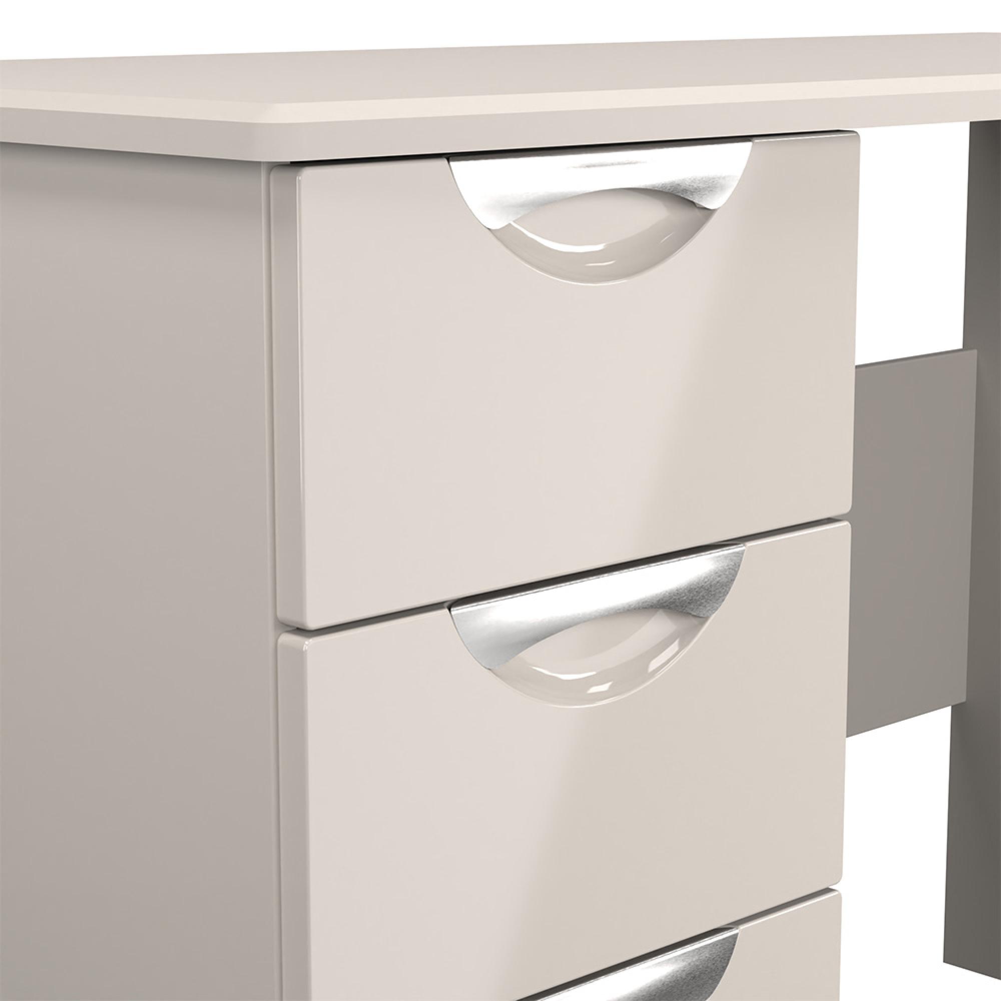Camden Desk - 3 Drawer - Gloss Cashmere