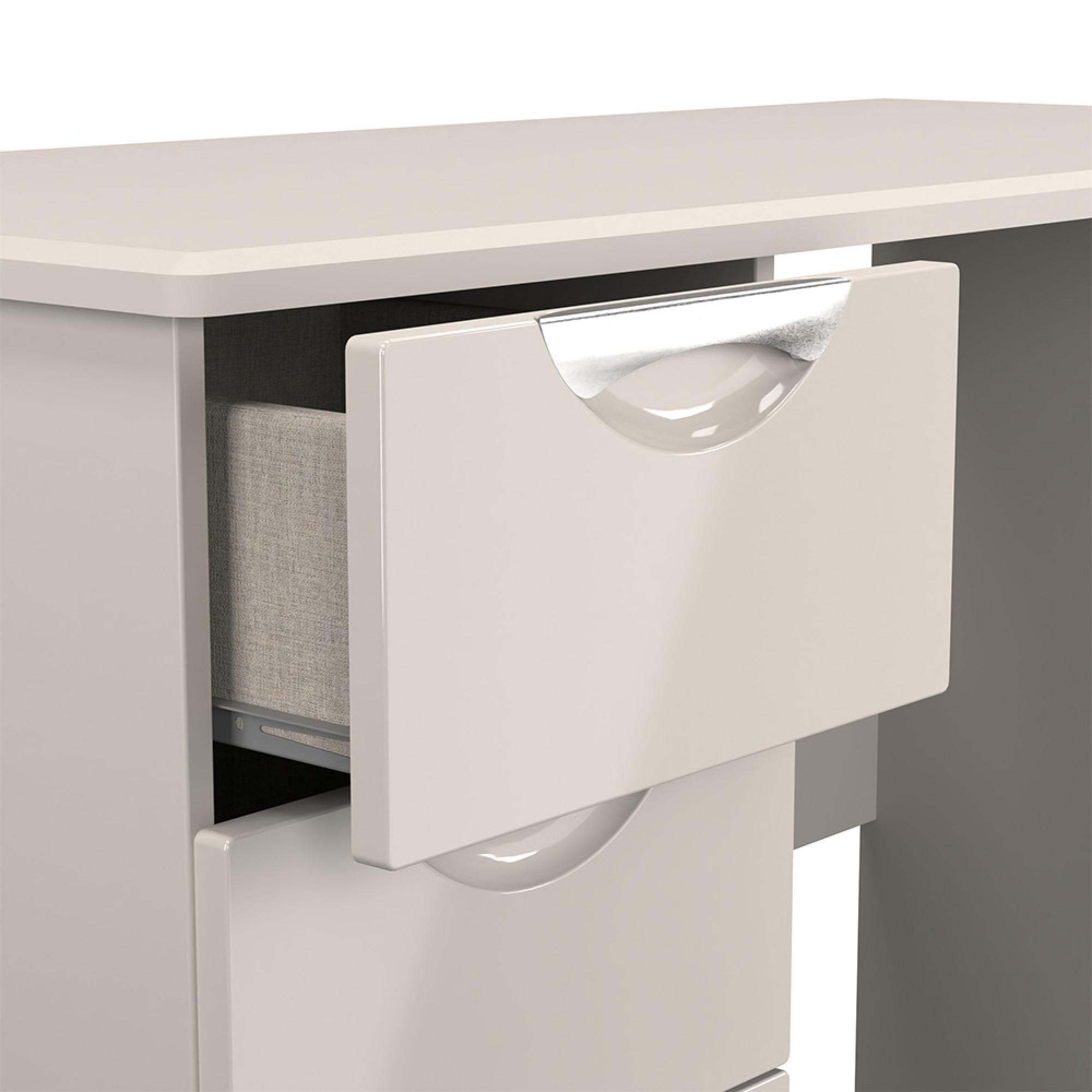 Camden Desk - 3 Drawer - Gloss Cashmere