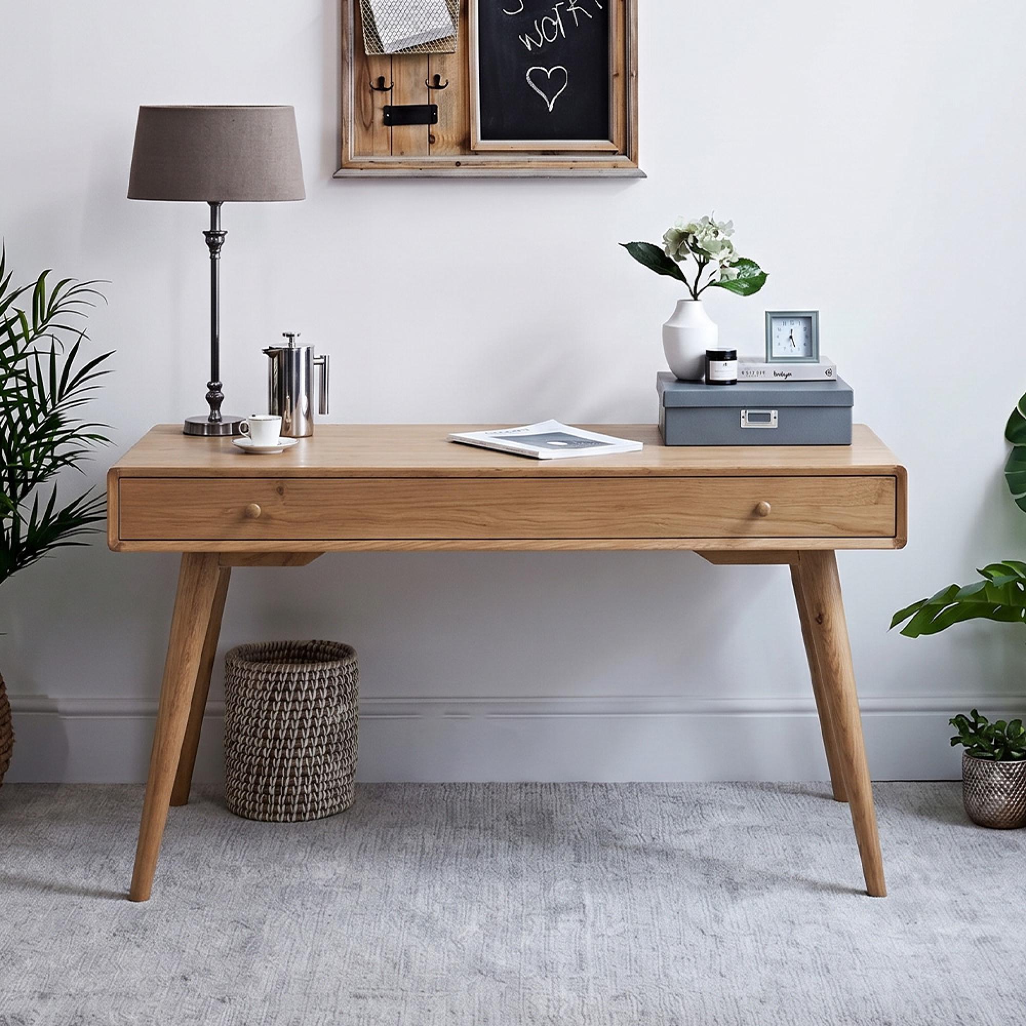 Jenson Oak Writing Desk - 1 Drawer