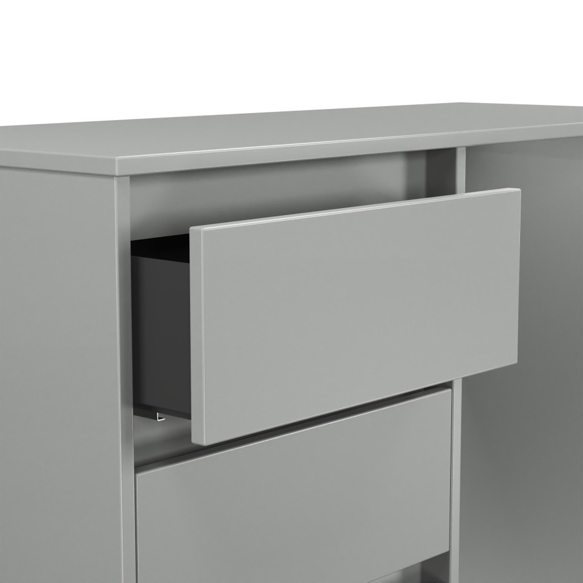 Leona Desk - 4 Drawer - Dusk Grey