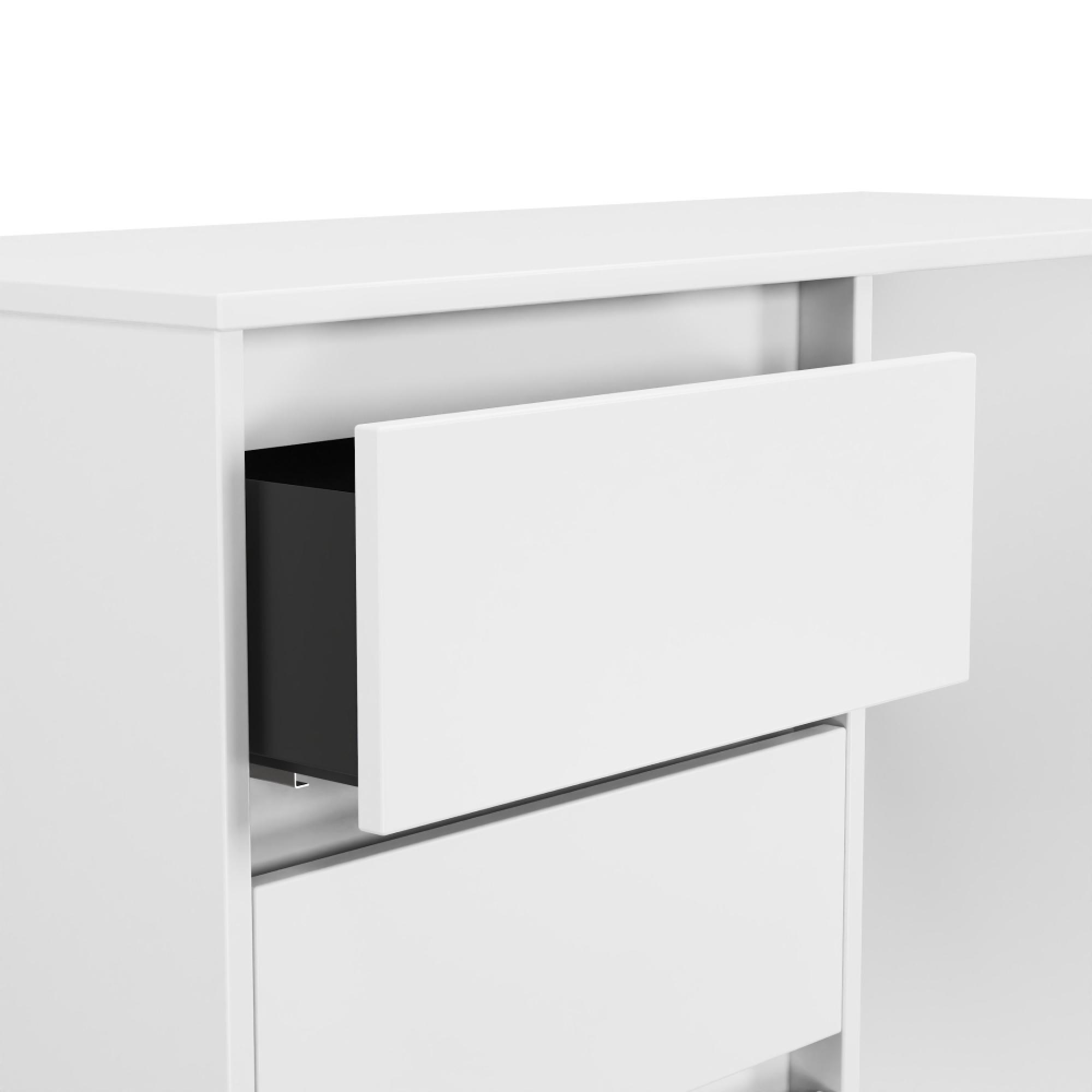 Leona Desk - 4 Drawer - White Matt